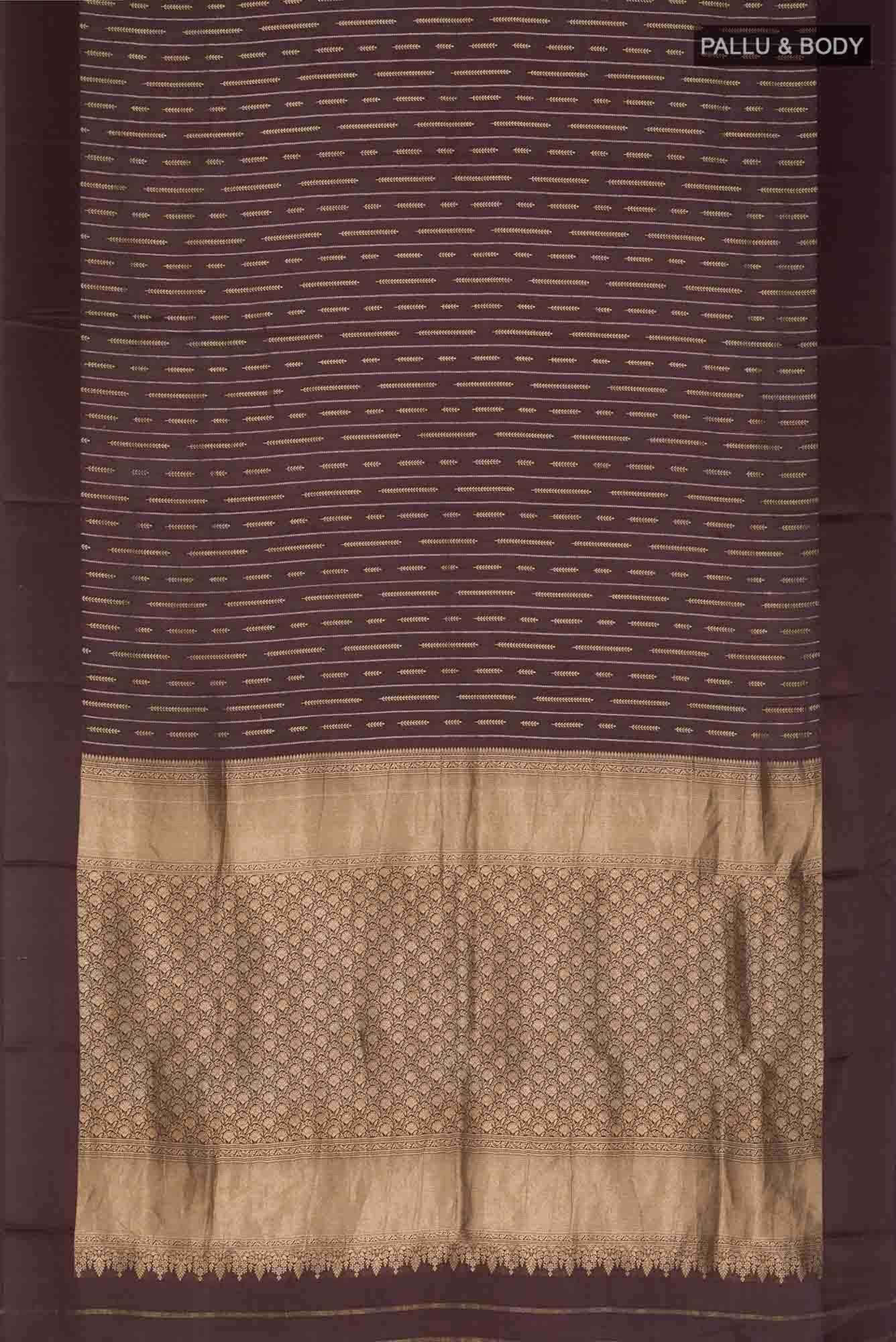 Brown Mysore Crepe Saree
