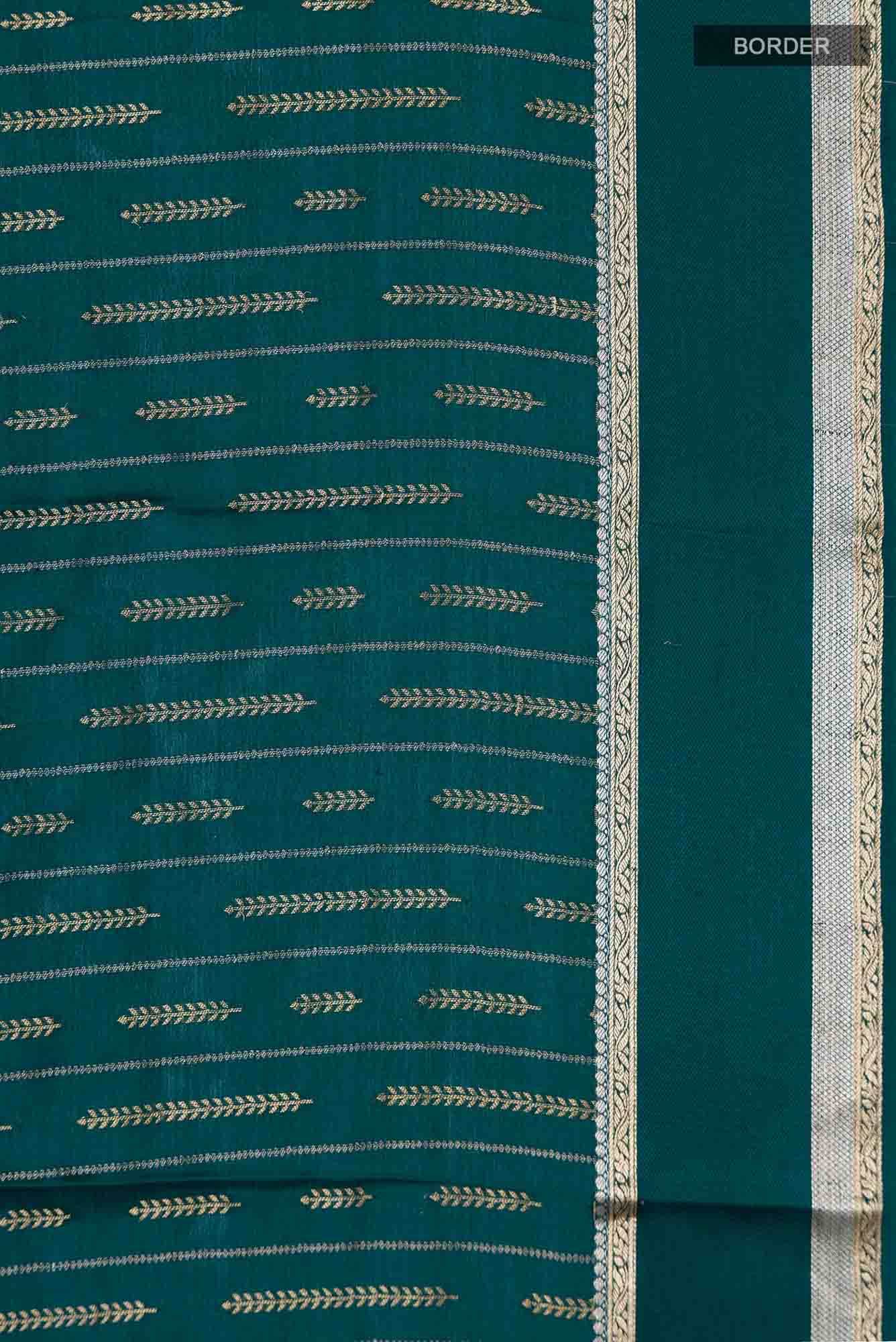 Teal Mysore Crepe Saree