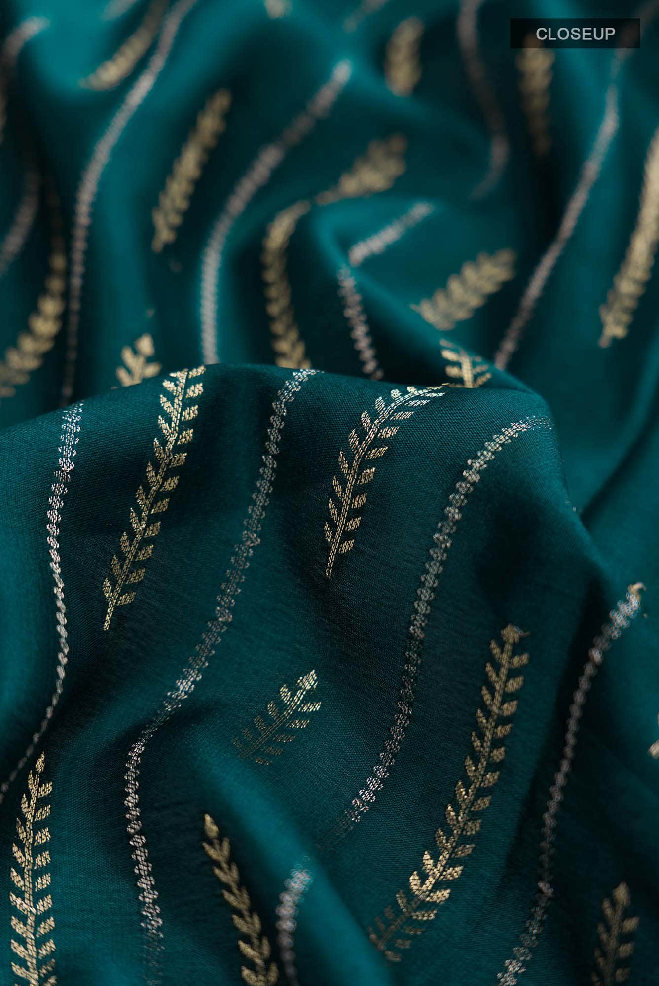 Teal Mysore Crepe Saree