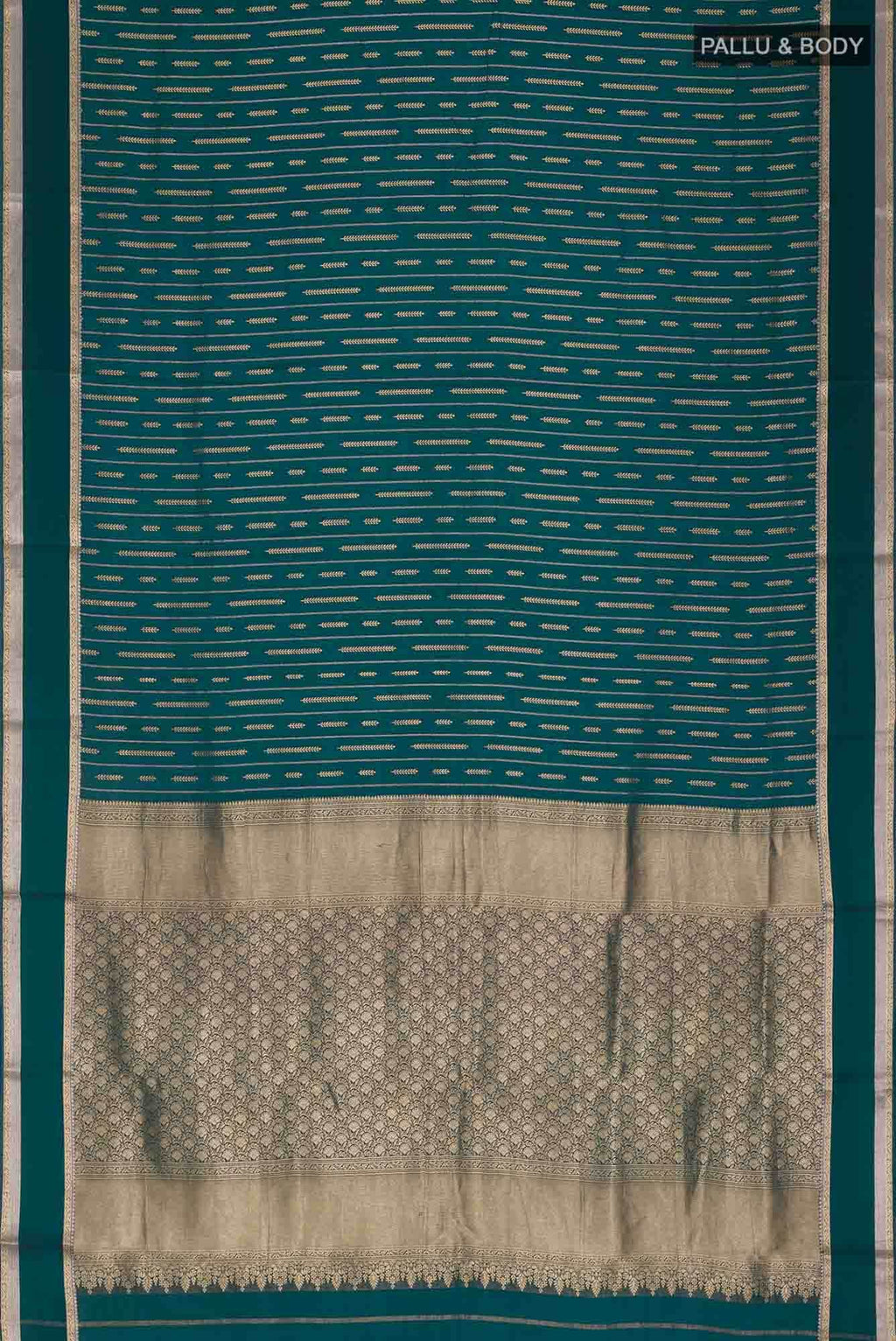 Teal Mysore Crepe Saree