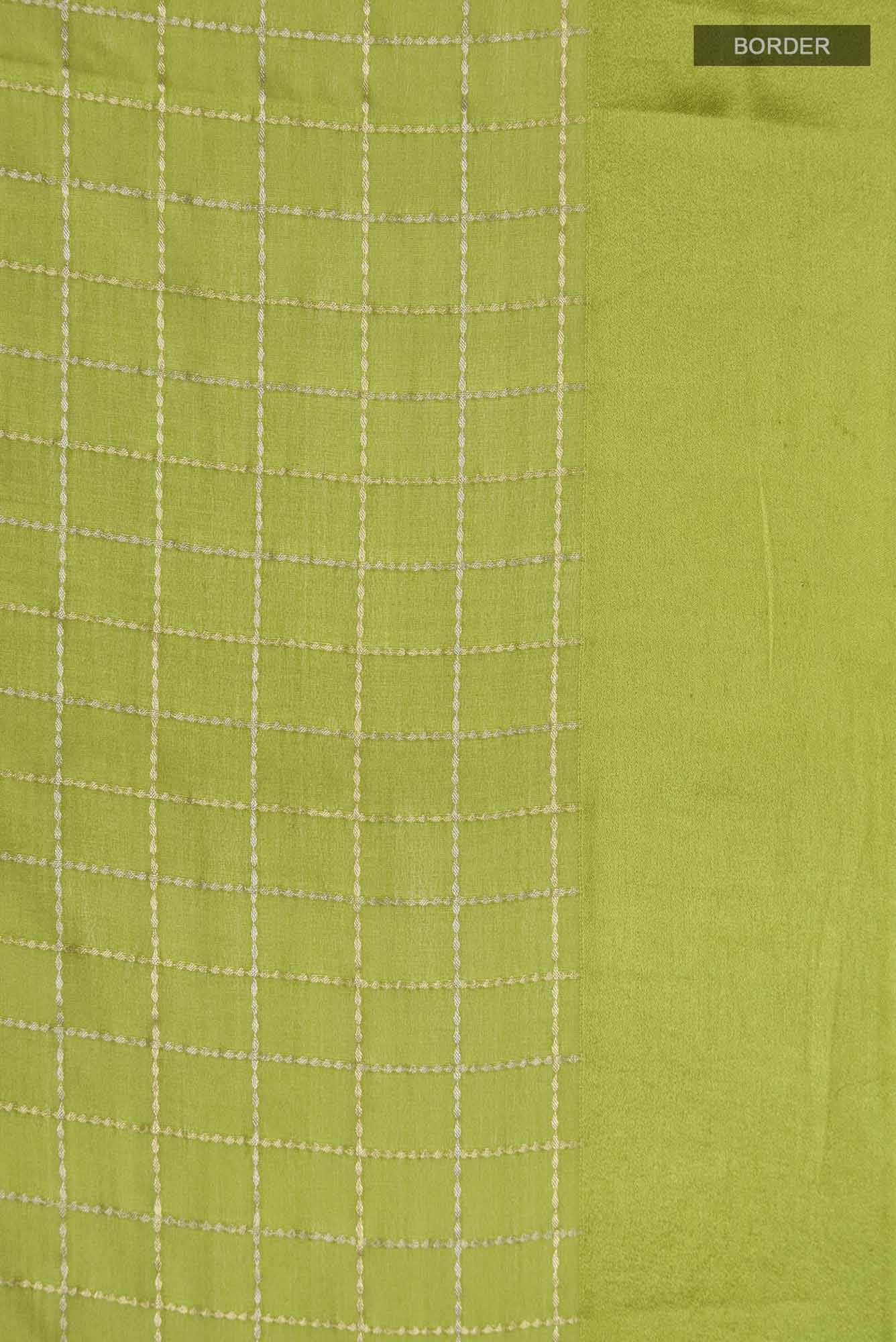 Yellow Mysore Crepe Saree