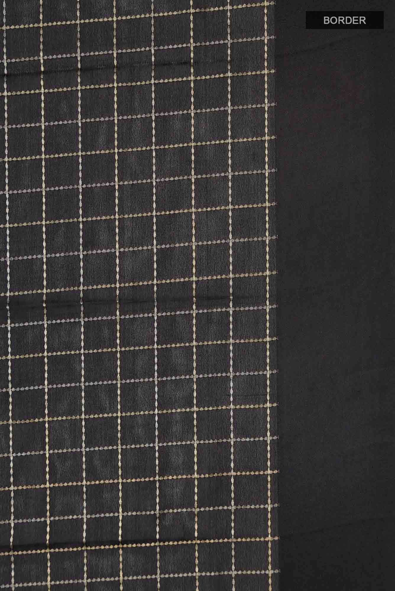 Black Mysore Crepe Saree