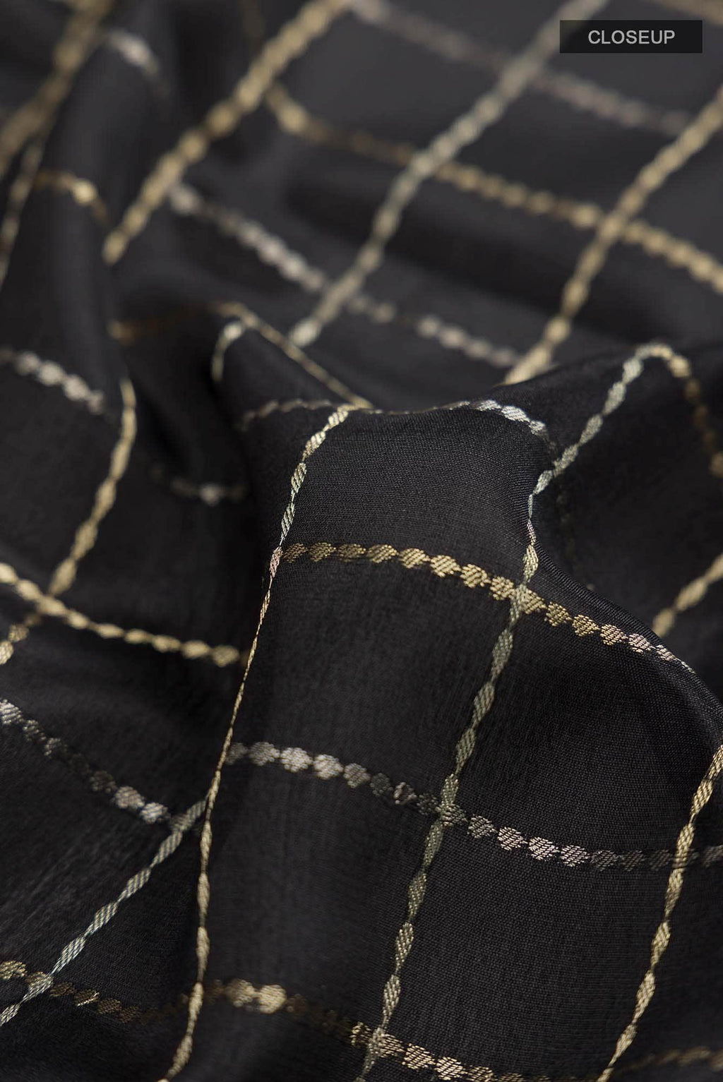 Black Mysore Crepe Saree