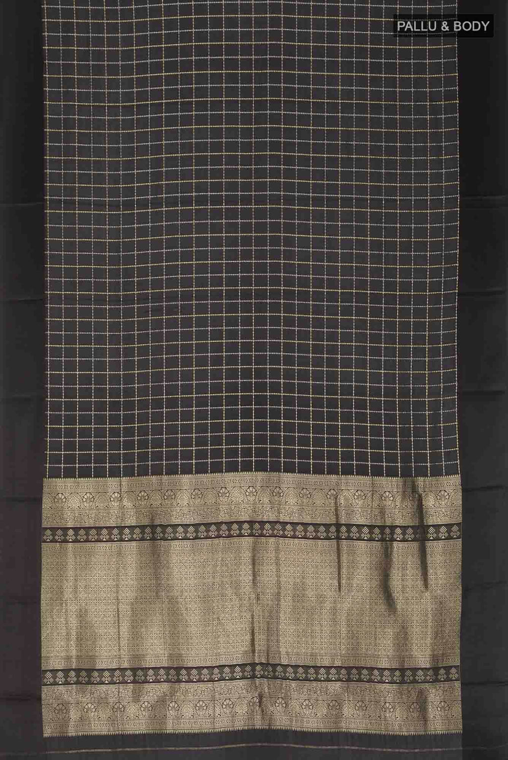 Black Mysore Crepe Saree
