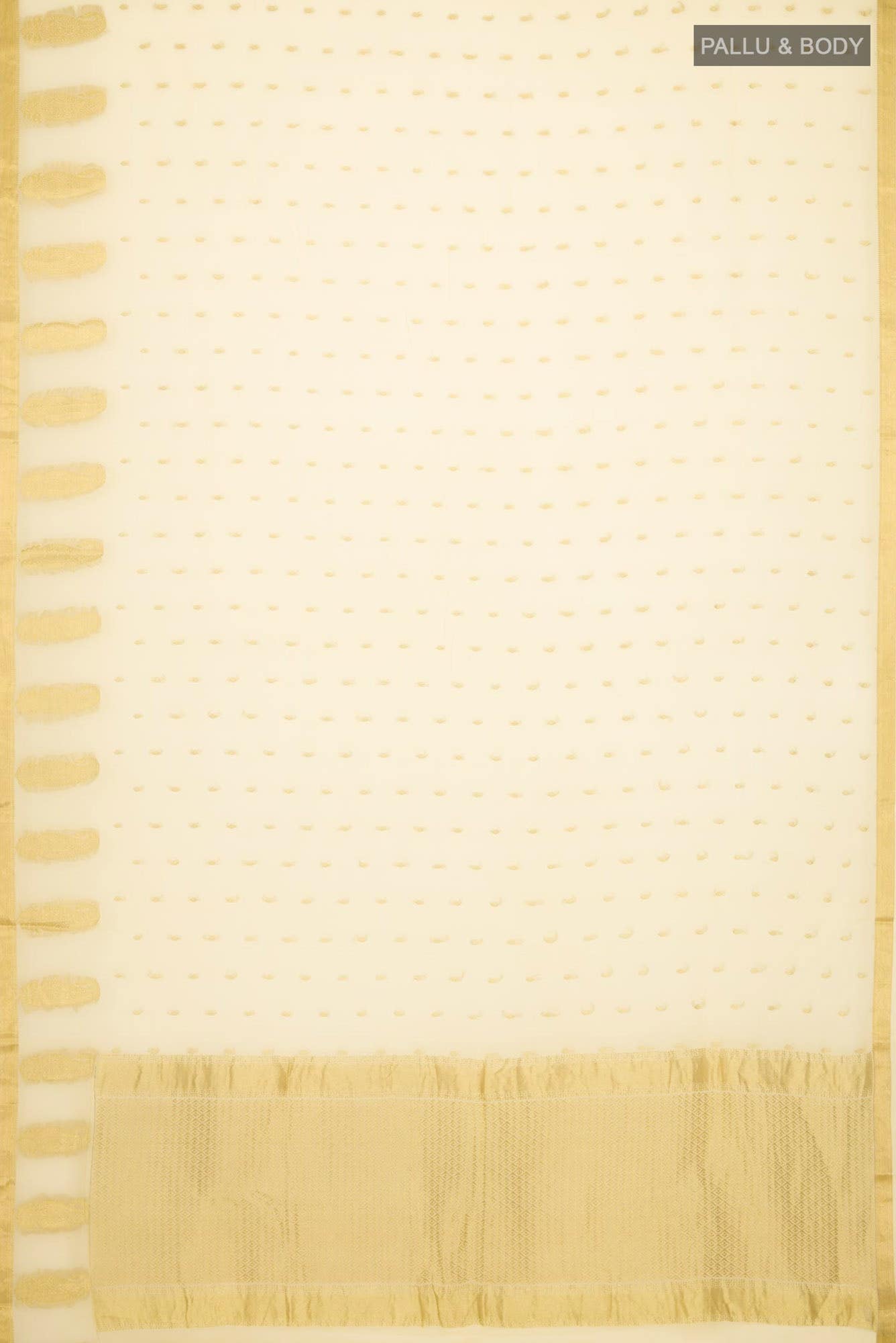 Cream Mysore Georgette Saree
