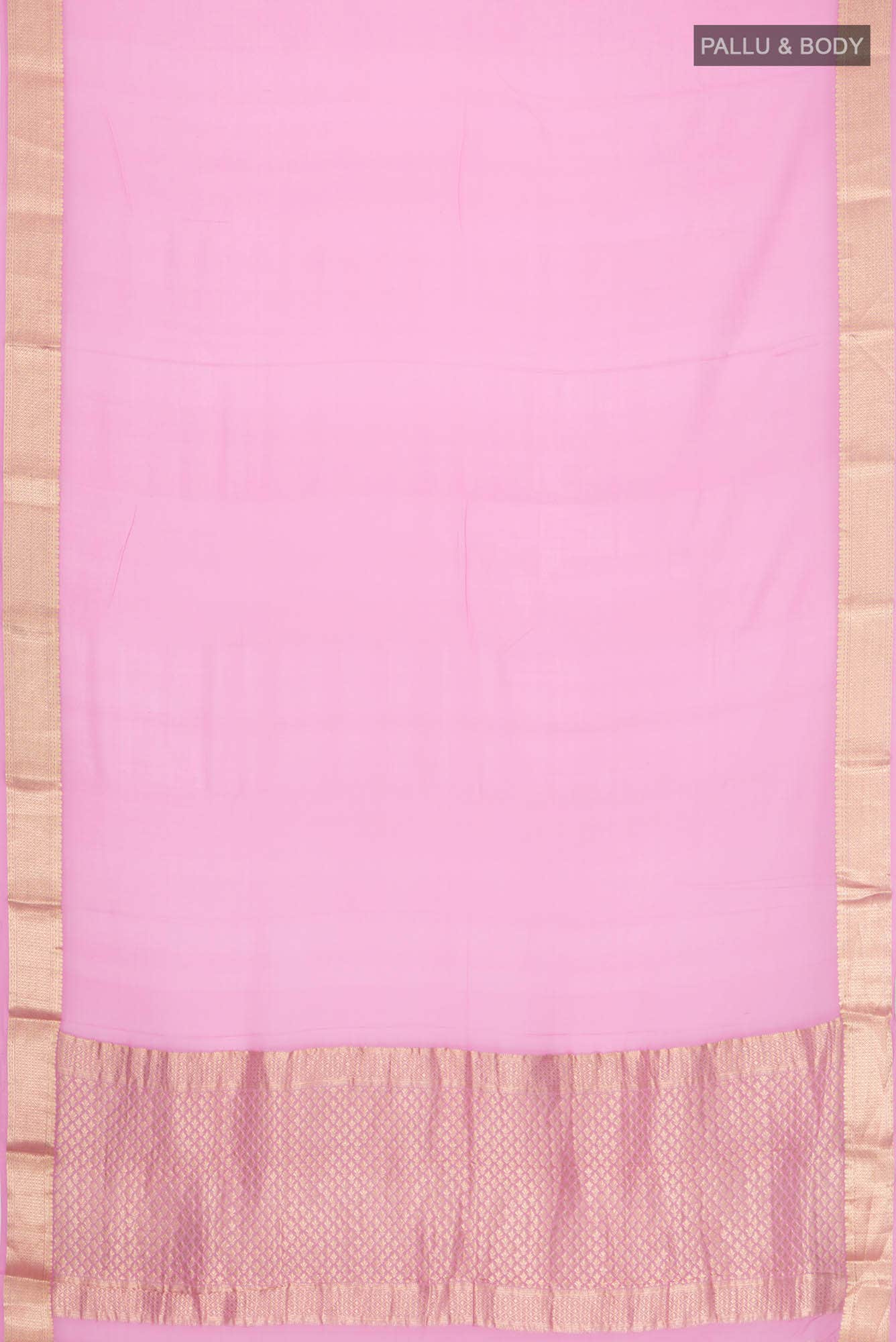 Rose pink Mysore Georgette Saree