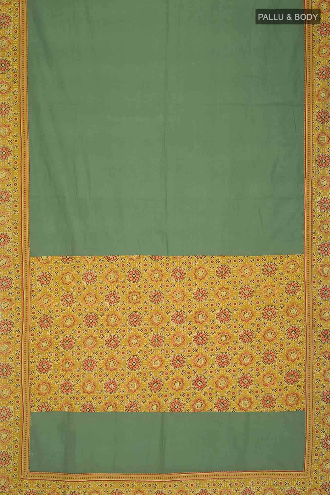 Green Cotton Saree