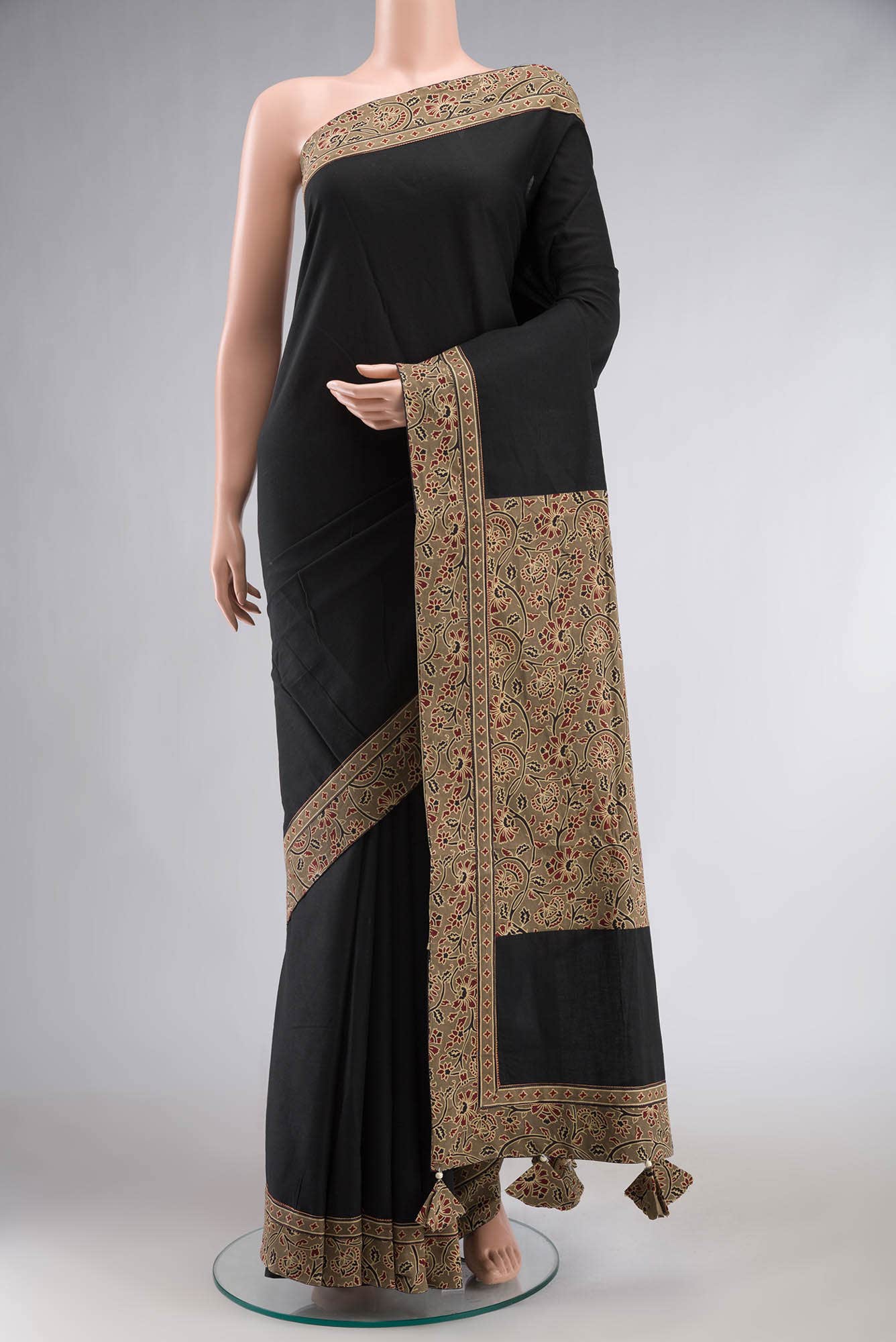 Black Cotton Saree