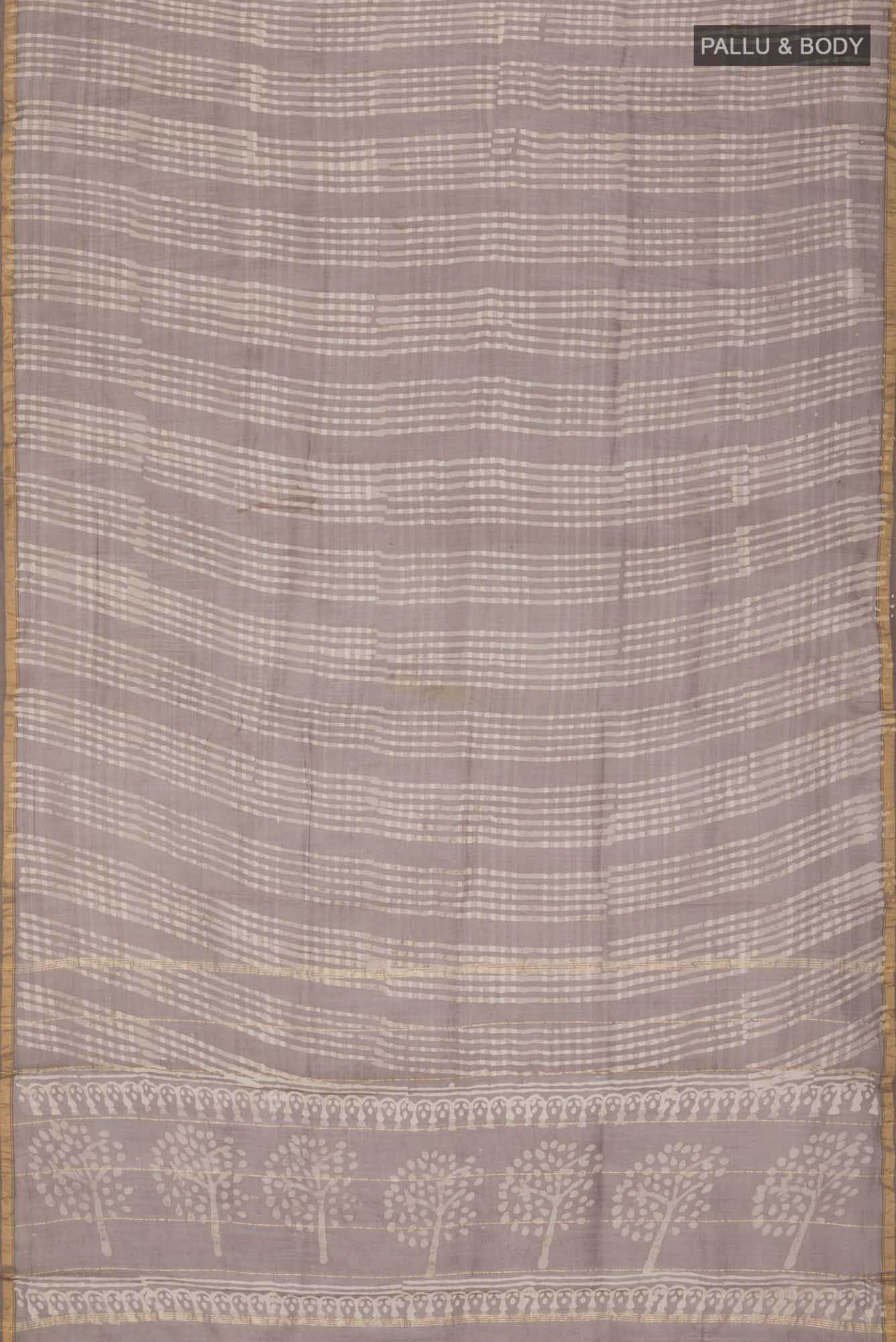 Grey Chanderi Silk Cotton Saree