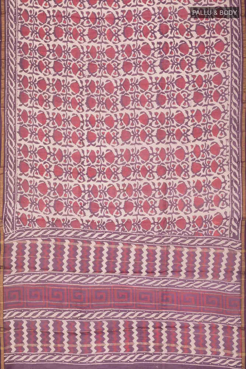 Beige Chanderi Silk Cotton Saree