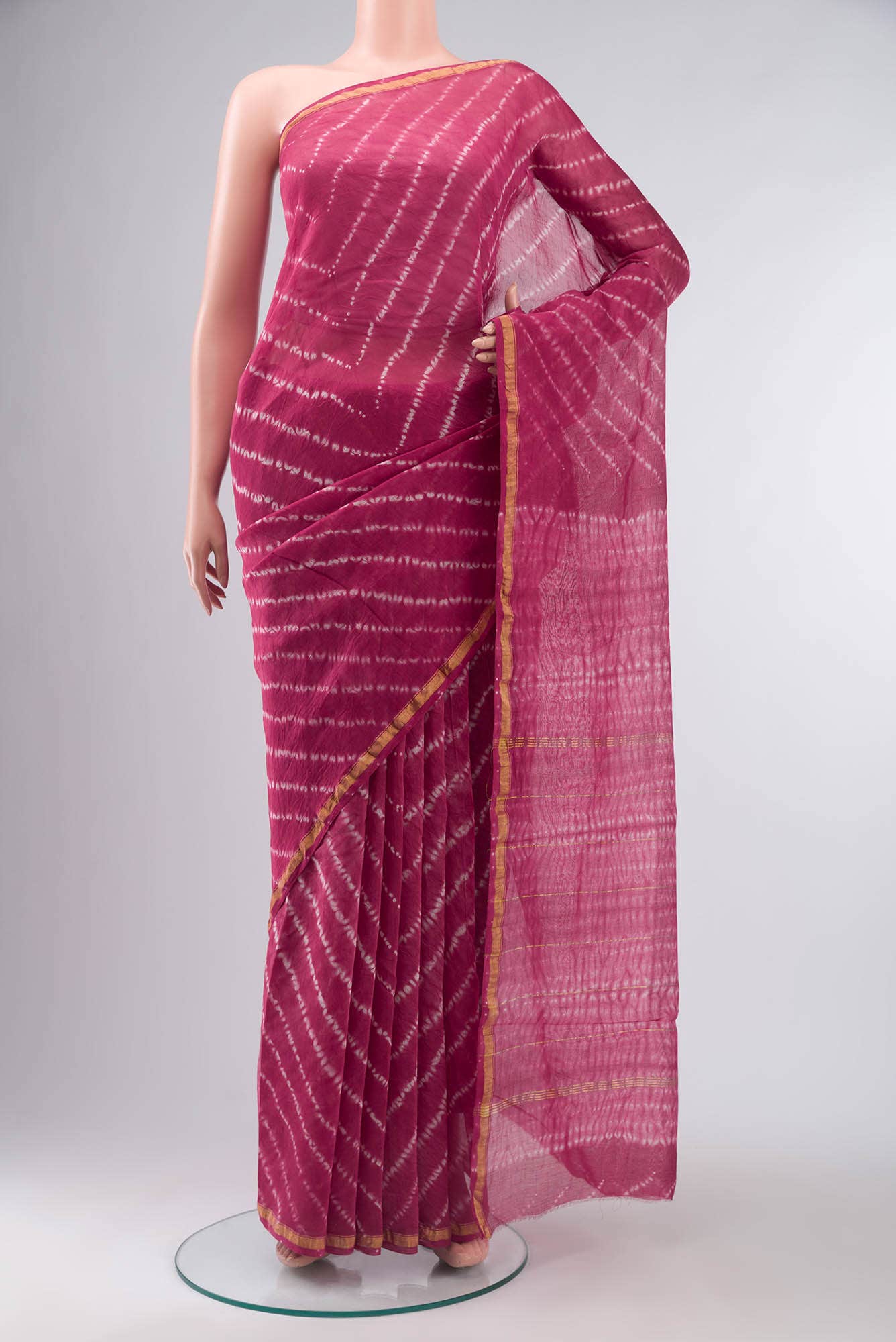 Pink Chanderi Silk Cotton Saree