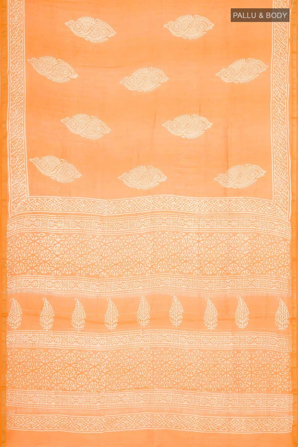 Orange Chanderi Silk Cotton Saree