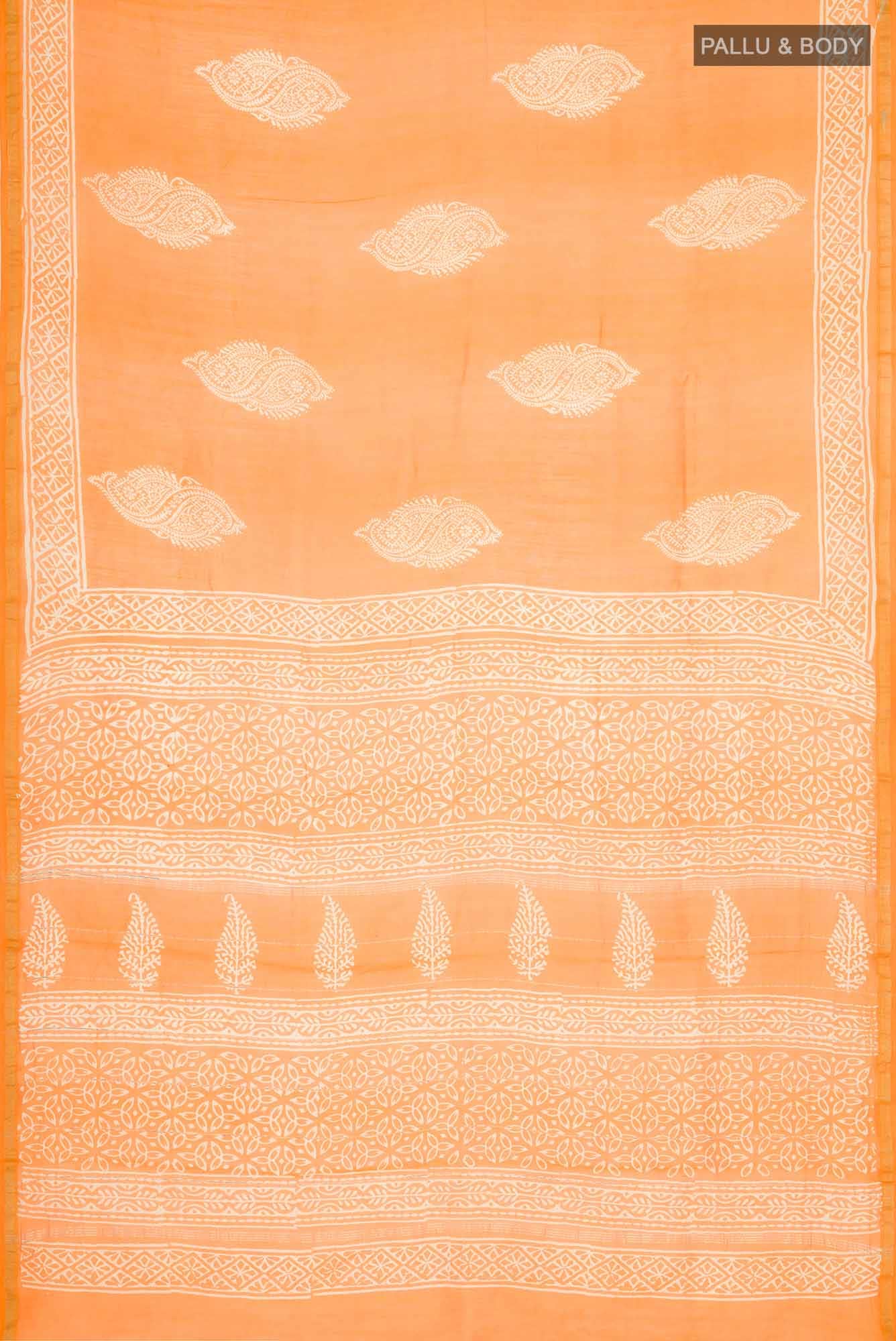 Orange Chanderi Silk Cotton Saree