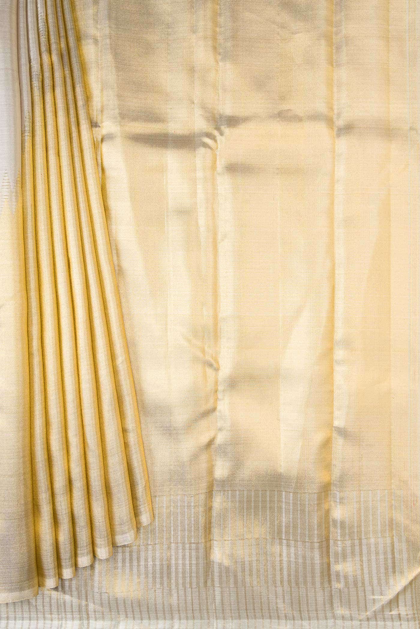 Silver Dual Tone Kanchipuram Tissue Silk Saree