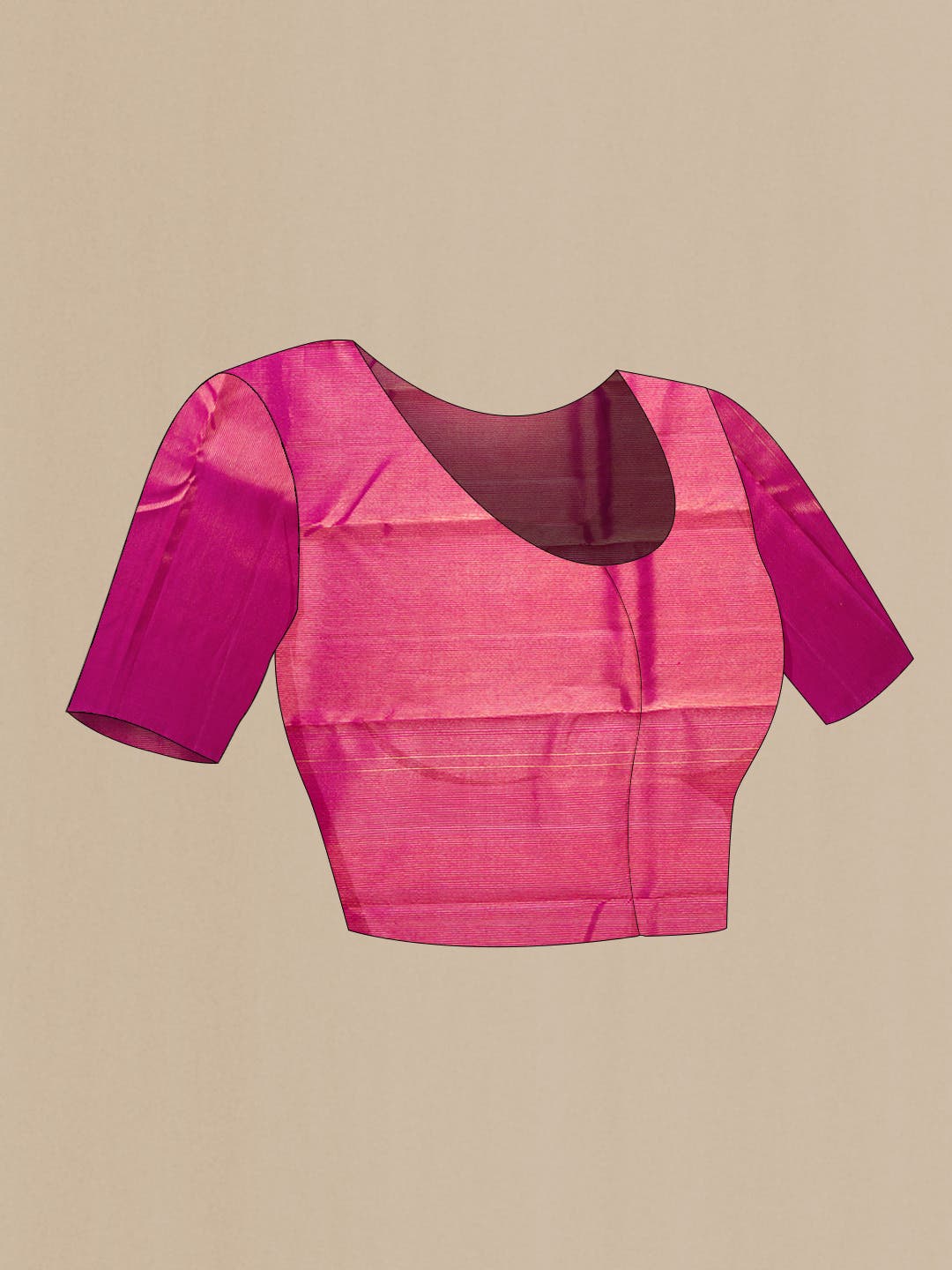 Rani Pink Dual Tone Kanchipuram Silk Saree