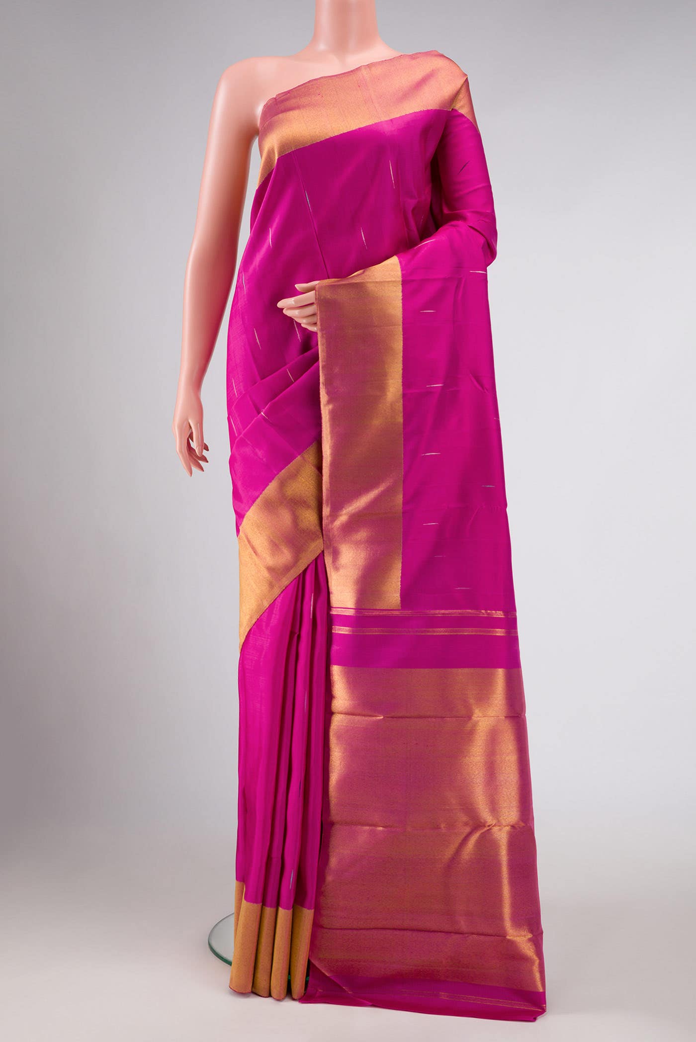 Rani Pink Dual Tone Kanchipuram Silk Saree