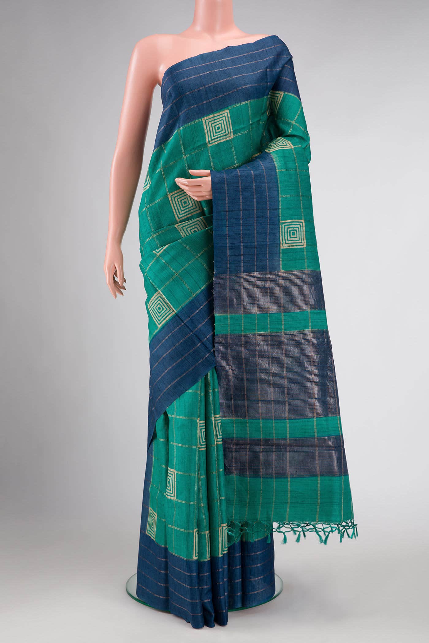 Green Tussar Silk Saree