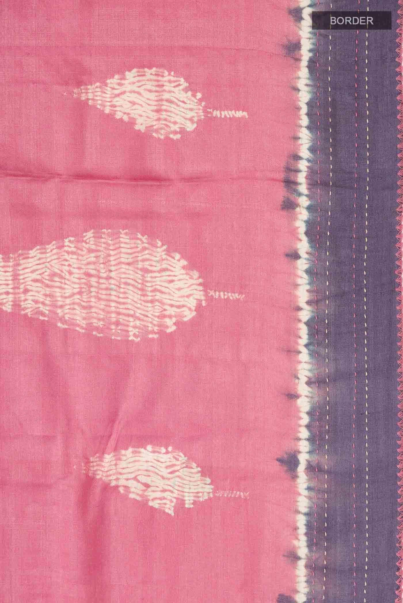 Pink Tussar Silk Saree
