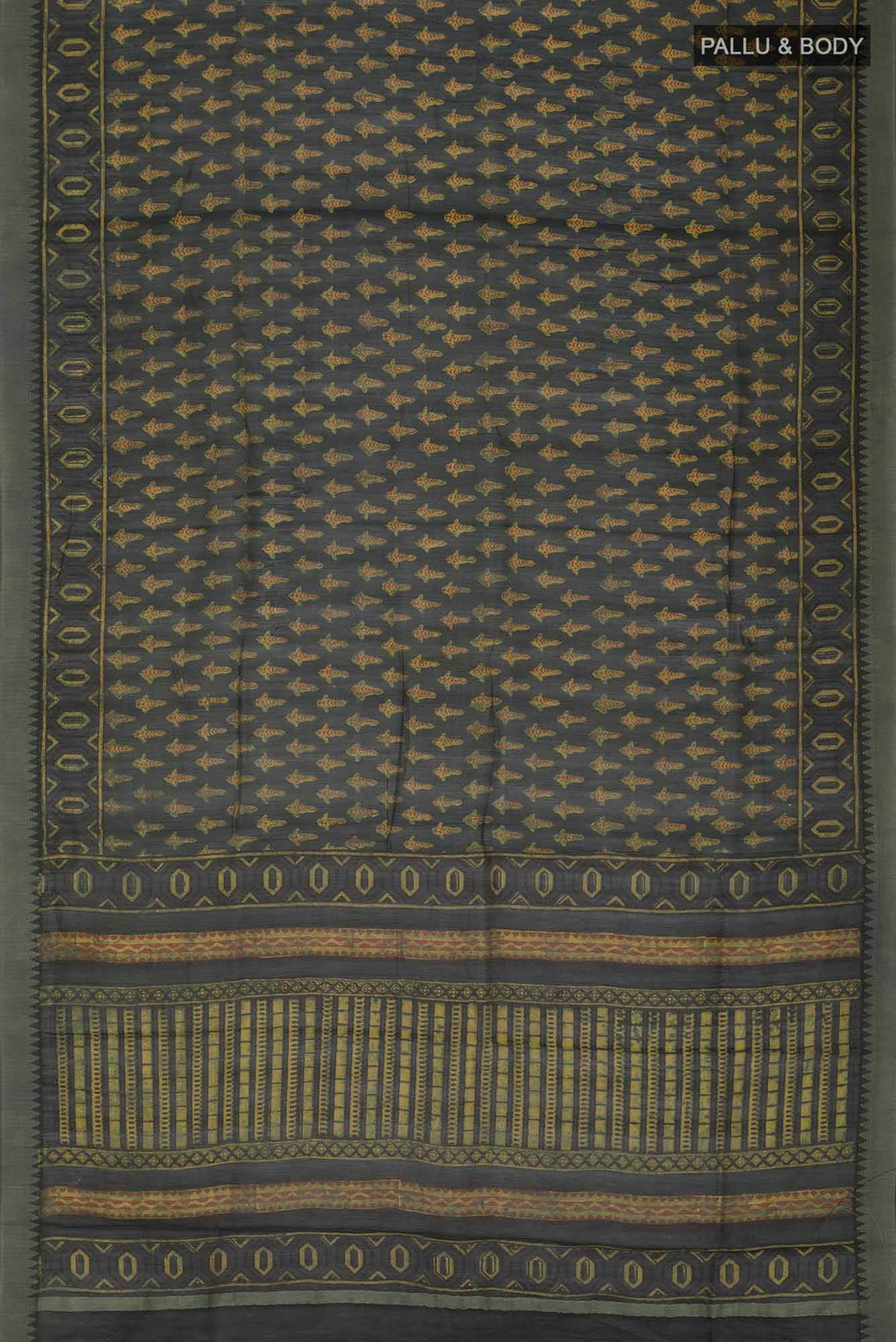 Bottle Green Chanderi Silk Cotton Saree