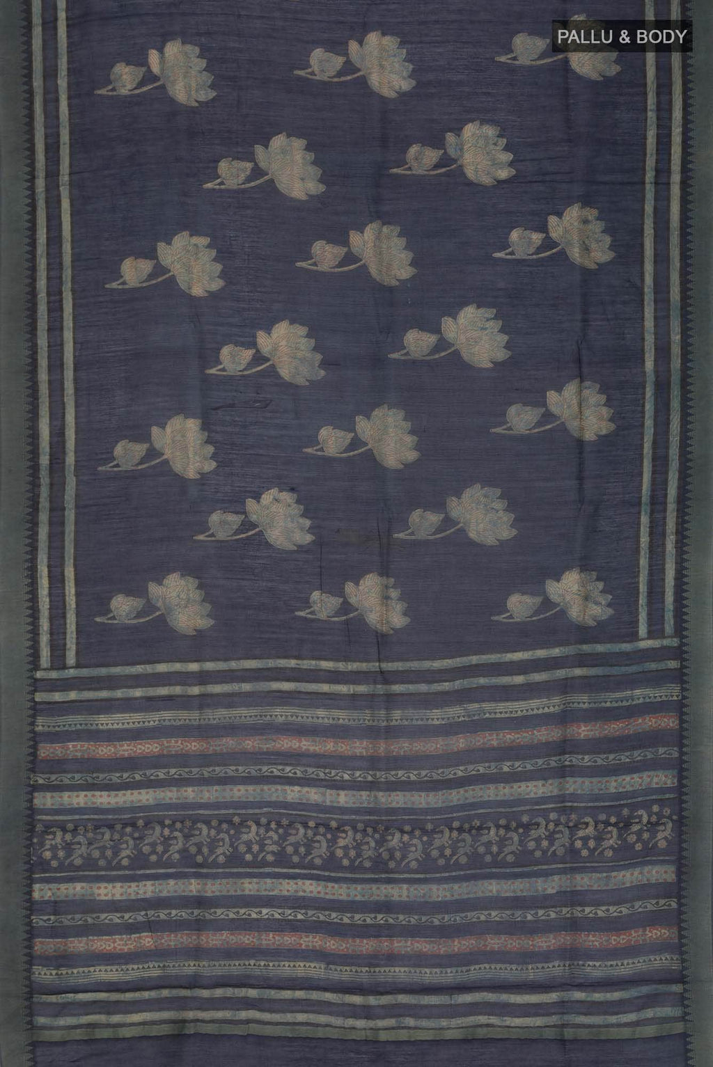 Blue Chanderi Silk Cotton Saree