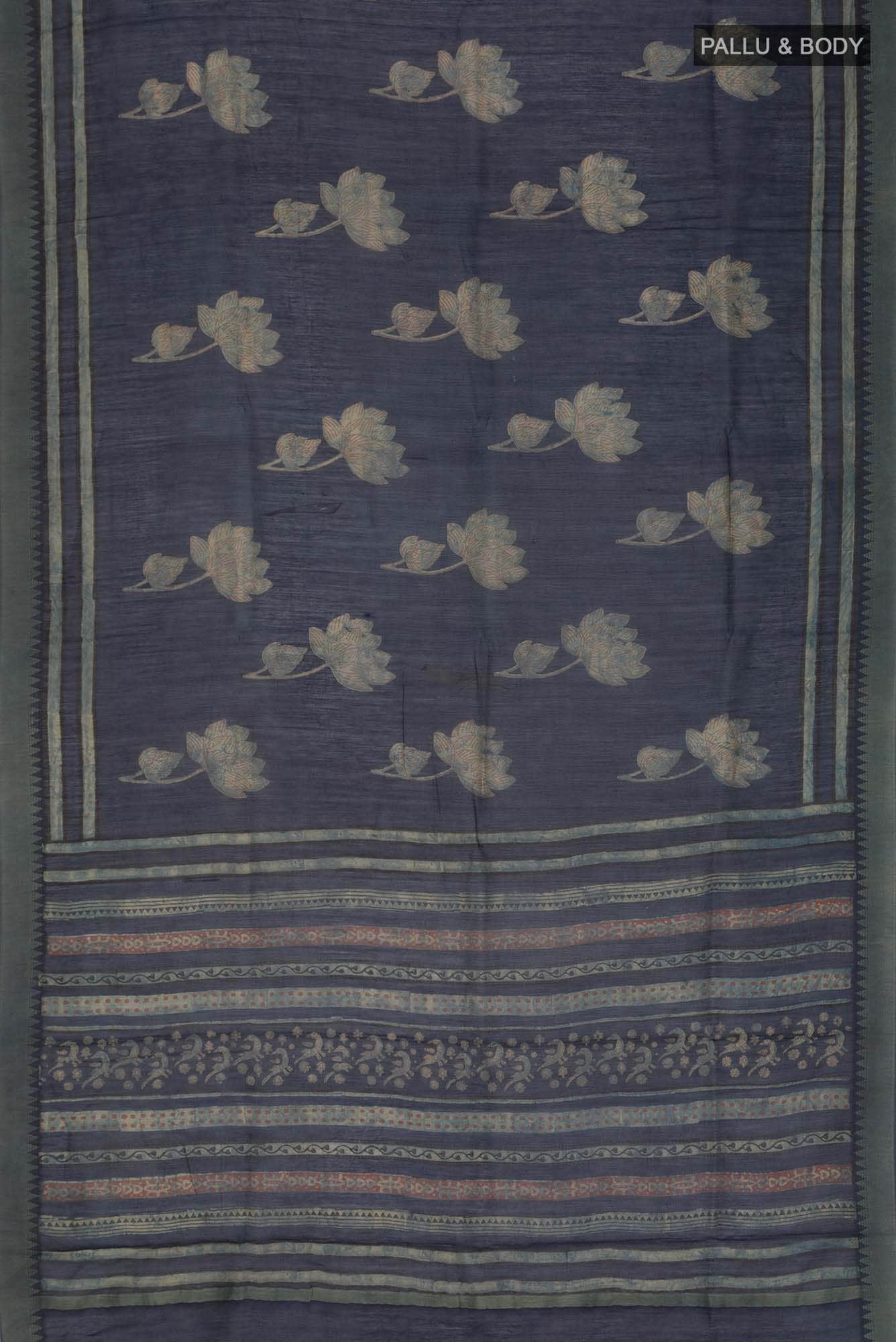 Blue Chanderi Silk Cotton Saree
