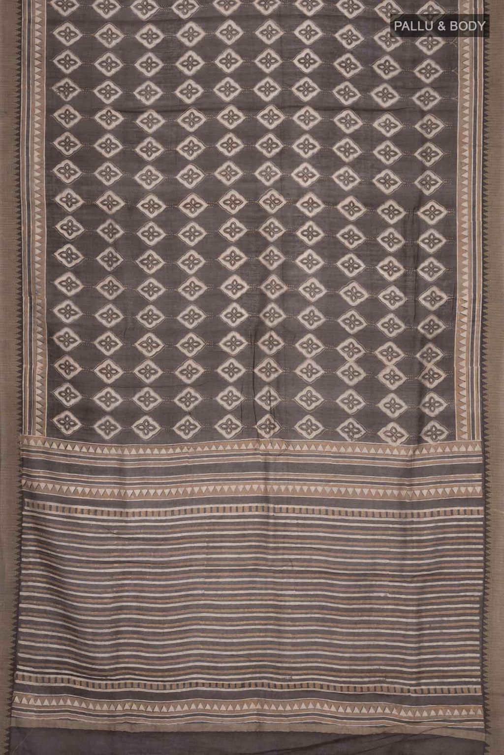 Brown Chanderi Silk Cotton Saree