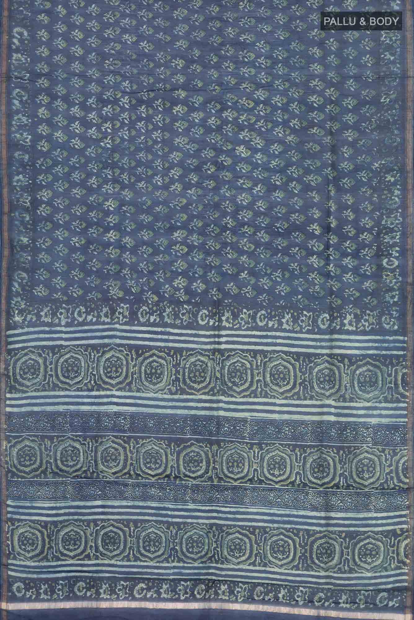 Blue Chanderi Silk Cotton Saree