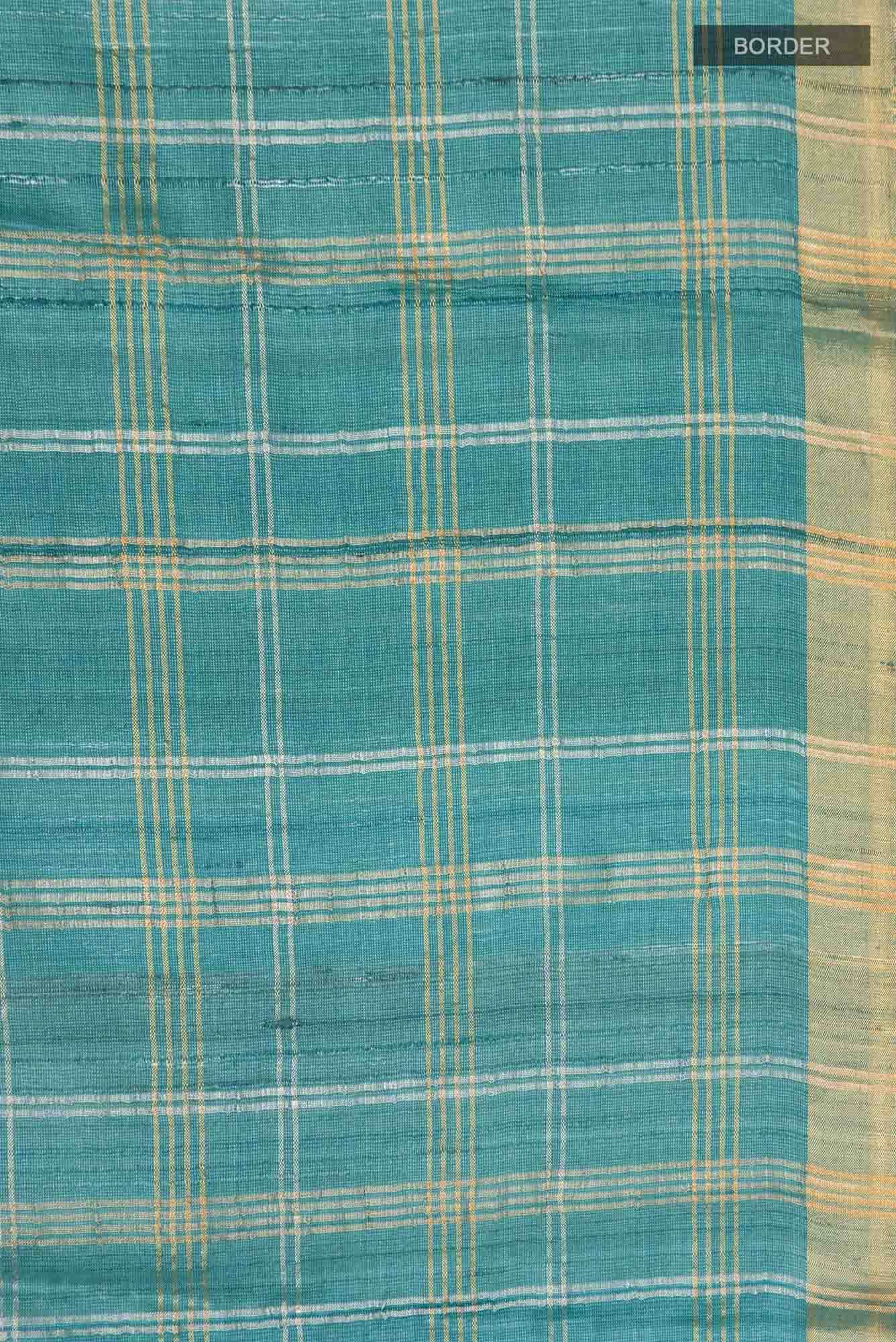 Blue Bhagalpuri Tussar Silk Saree
