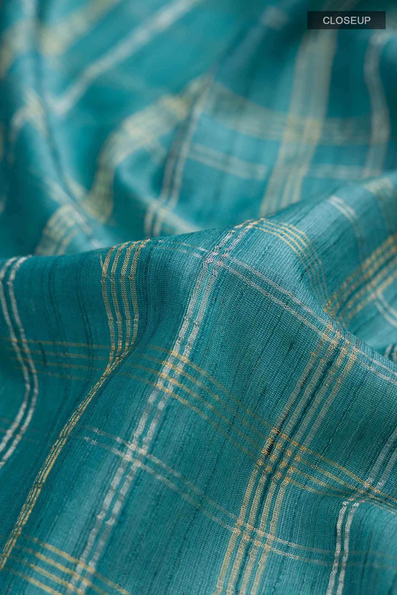 Blue Bhagalpuri Tussar Silk Saree