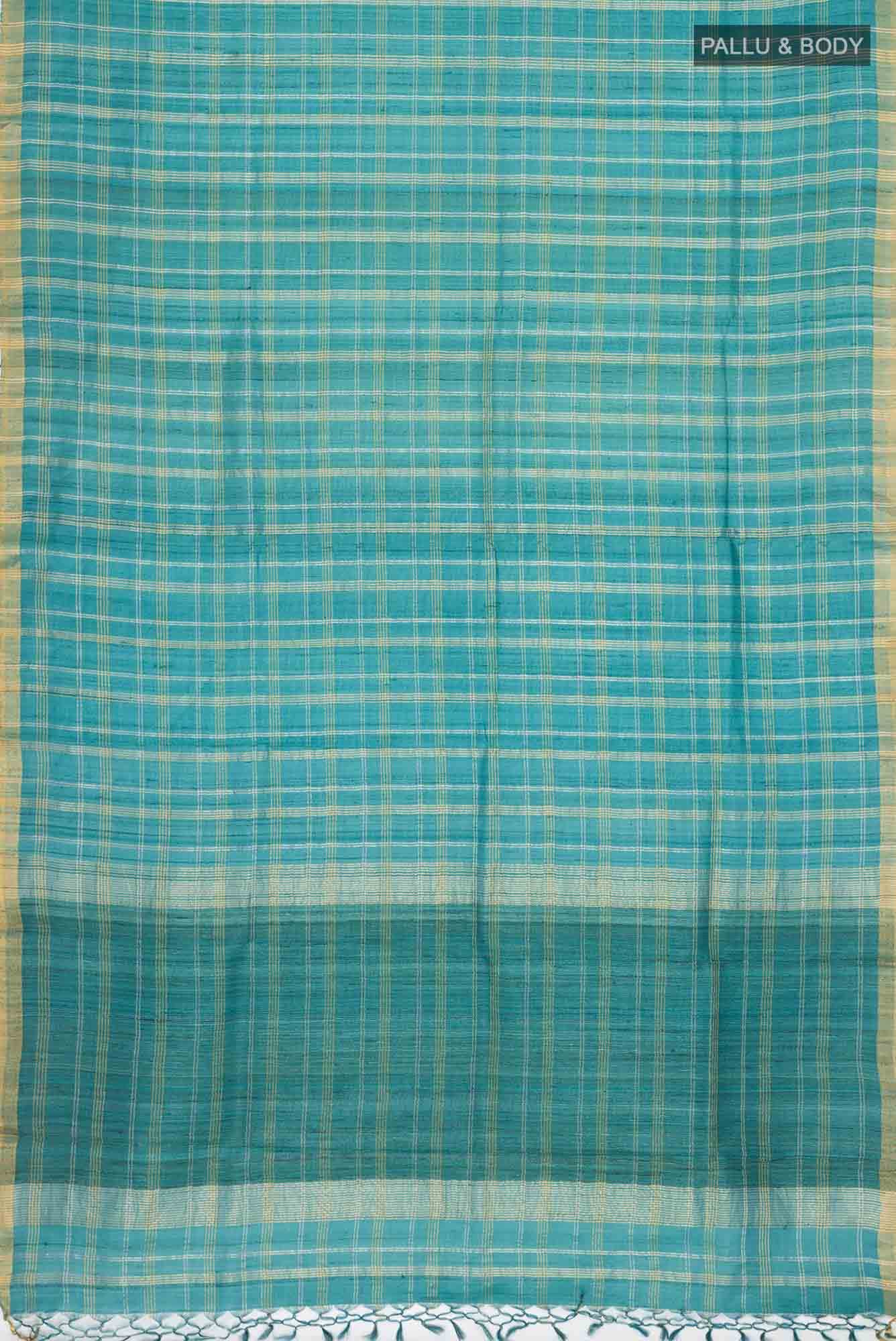 Blue Bhagalpuri Tussar Silk Saree