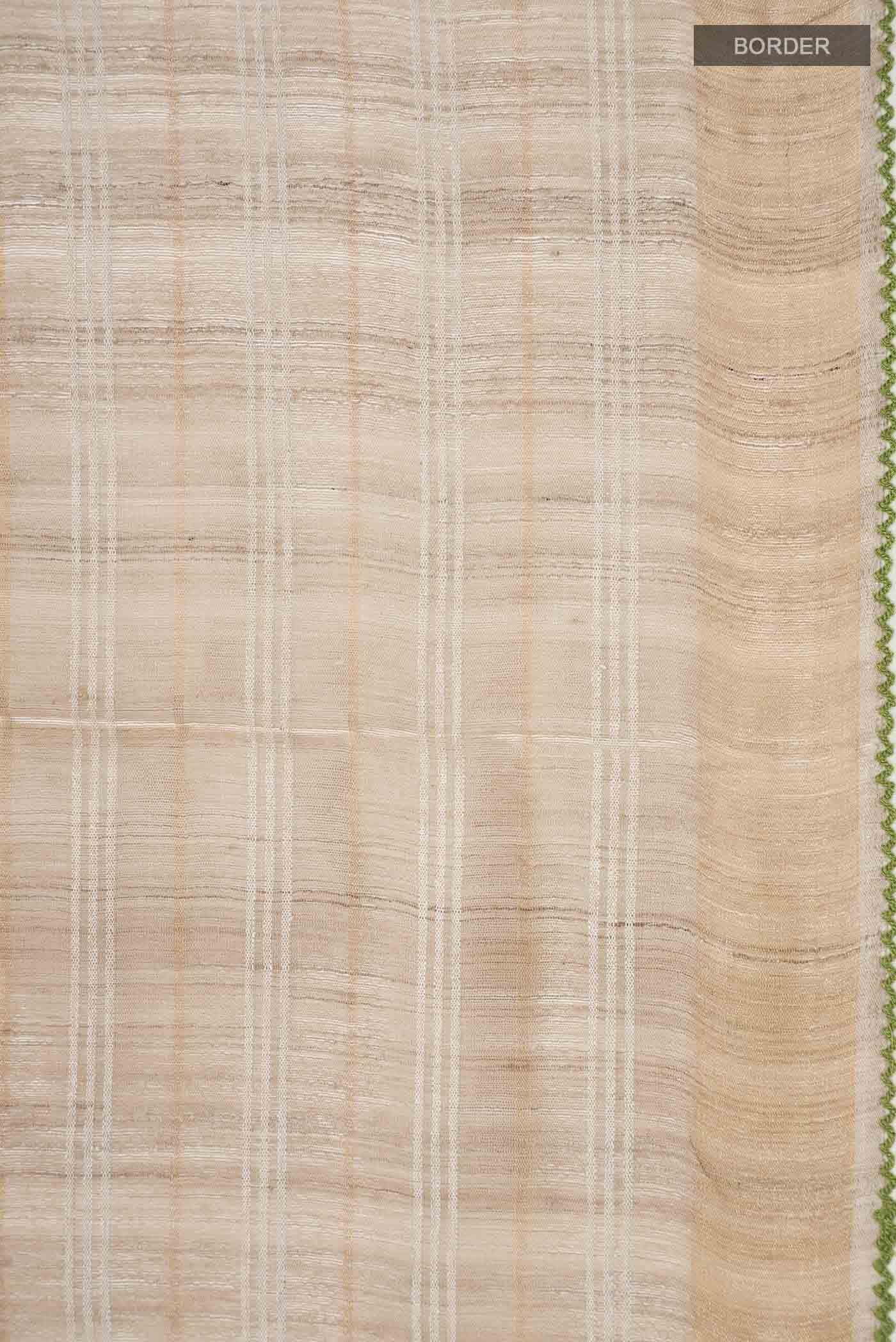Beige Tussar Silk Saree