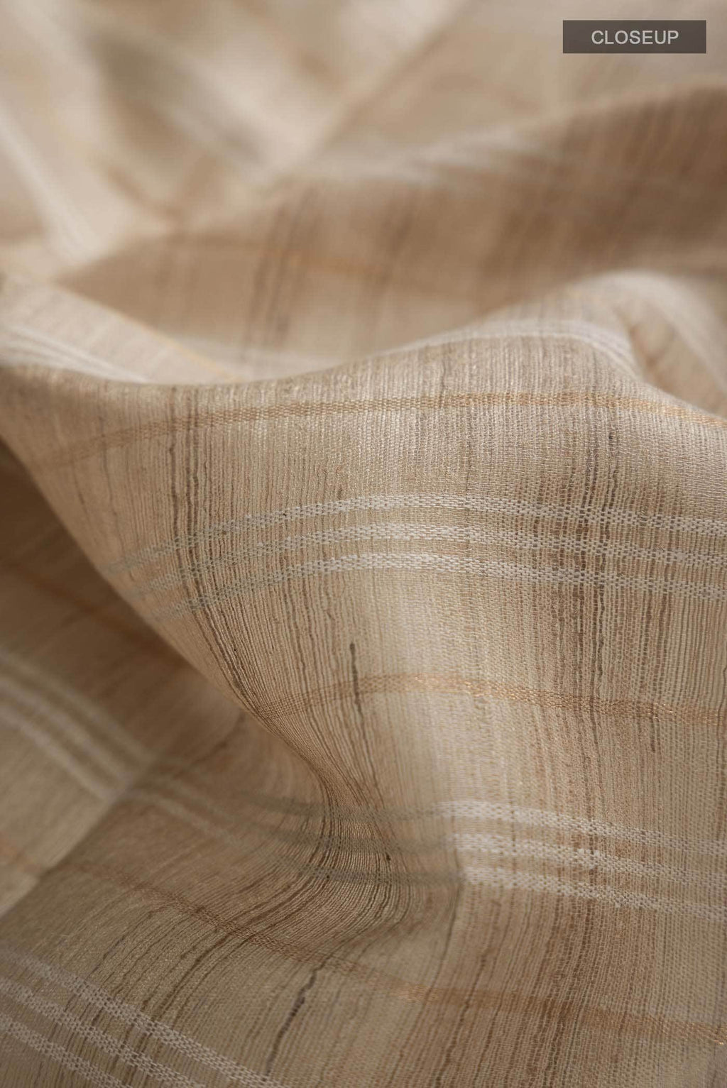 Beige Tussar Silk Saree