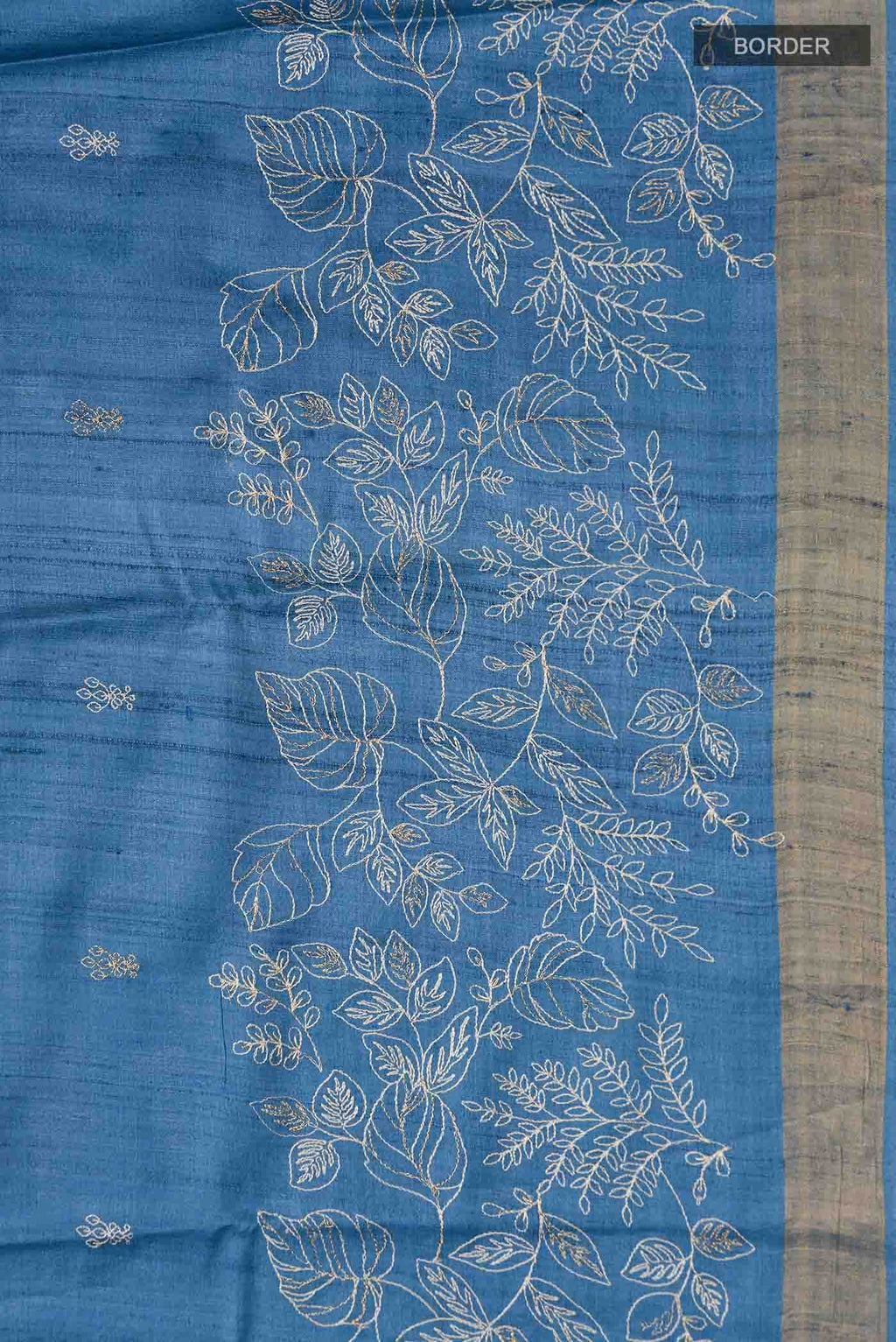 Blue Bhagalpuri Tussar Silk Saree