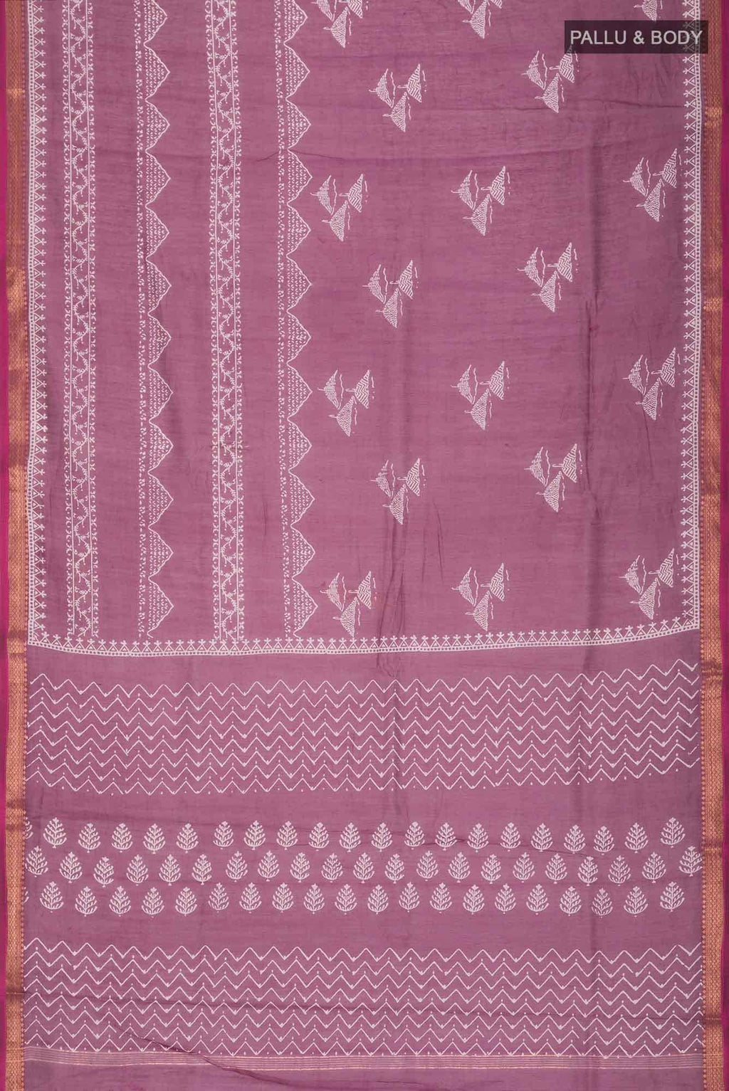 Mauve Chanderi Silk Cotton Saree