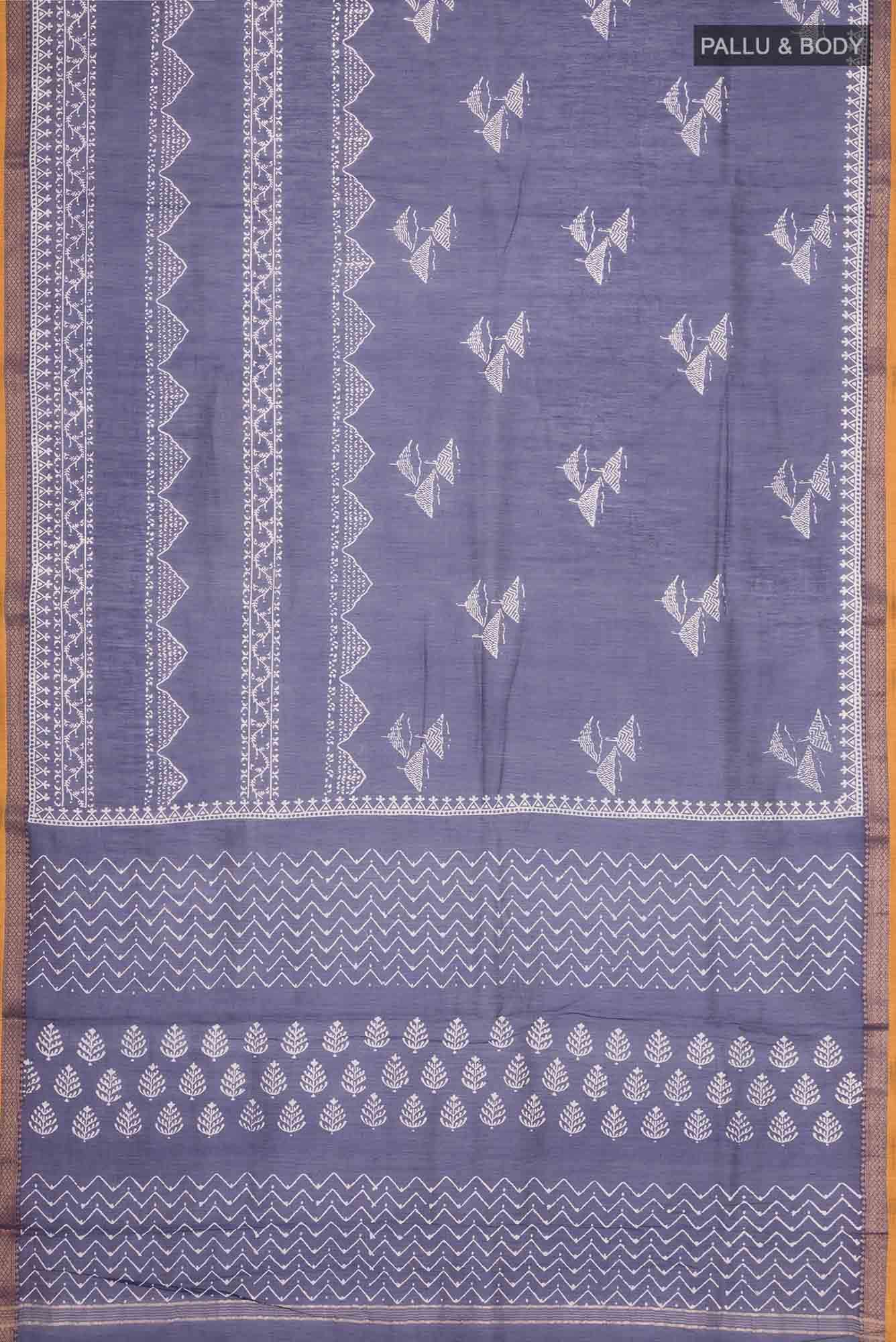 Blue Chanderi Silk Cotton Saree