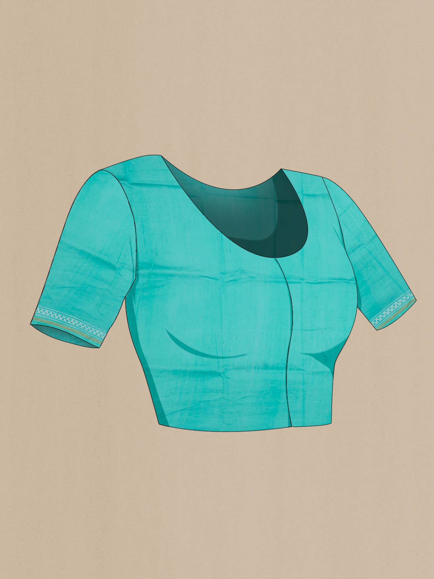 Turquoise Chanderi Silk Cotton Saree