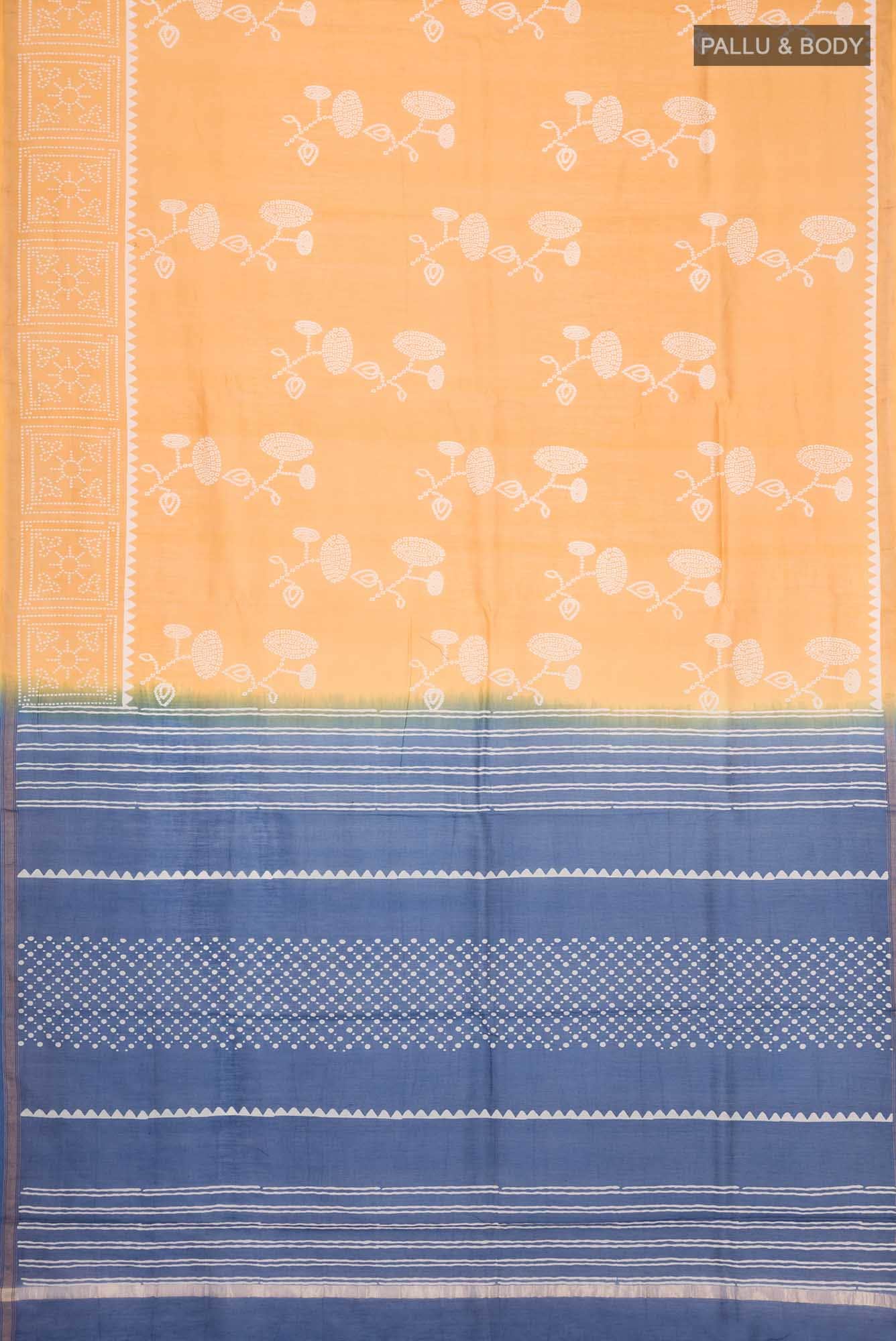 Yellow Chanderi Silk Cotton Saree