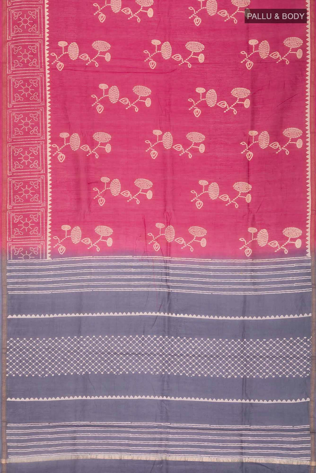 Dark Pink Chanderi Silk Cotton Saree