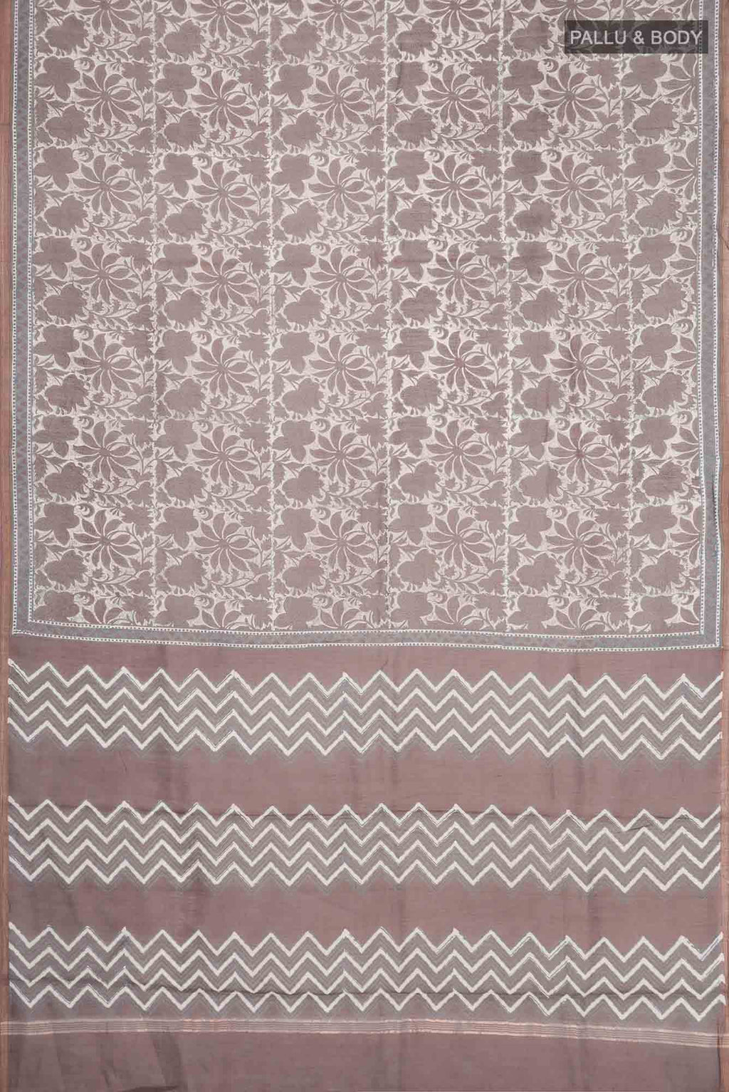 Brown Chanderi Silk Cotton Saree