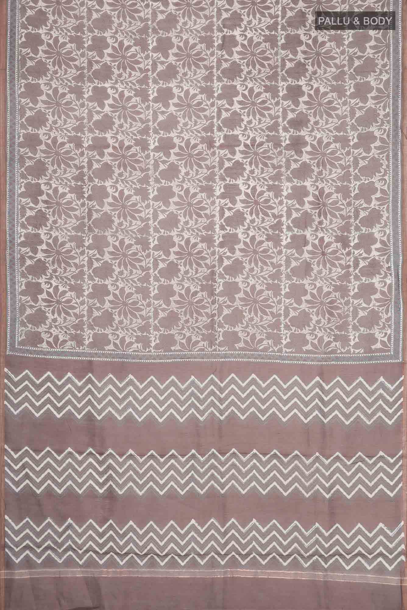 Brown Chanderi Silk Cotton Saree