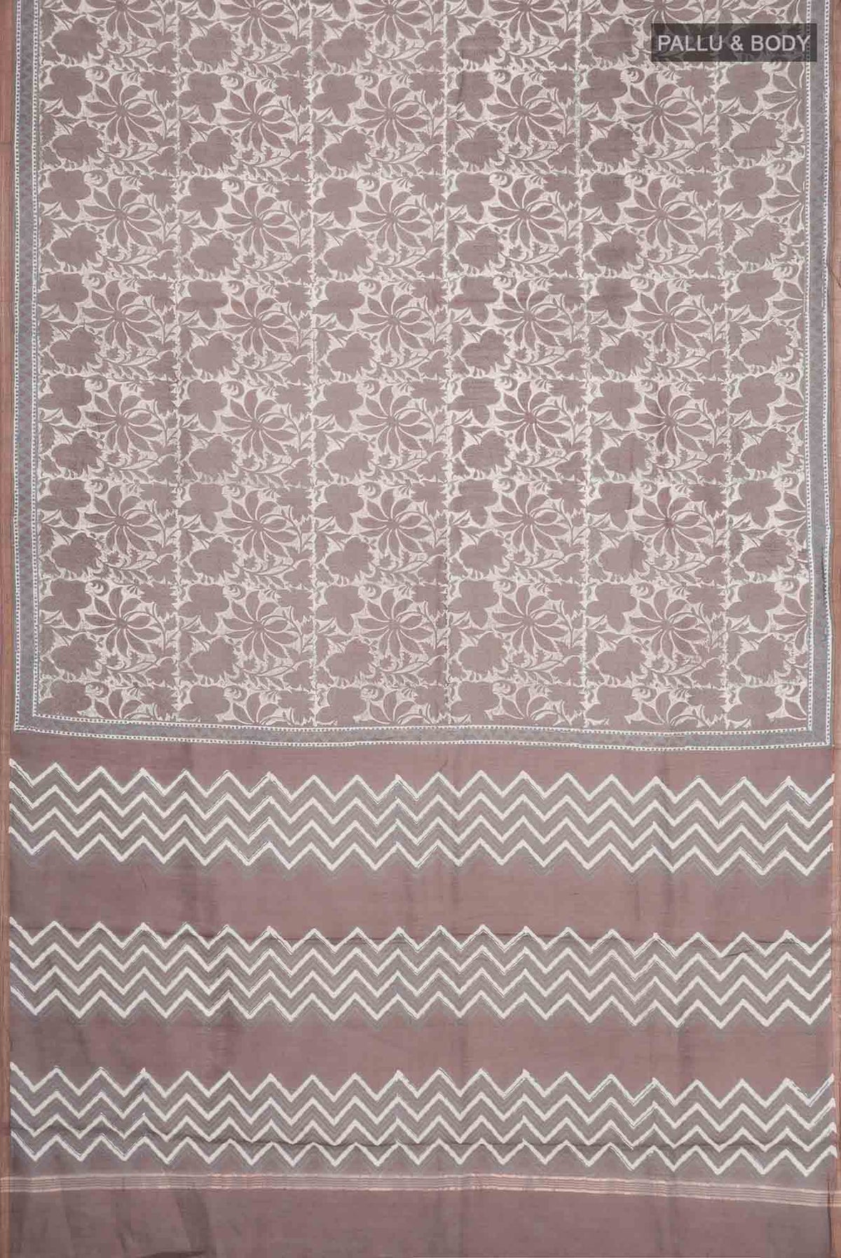 Brown Chanderi Silk Cotton Saree