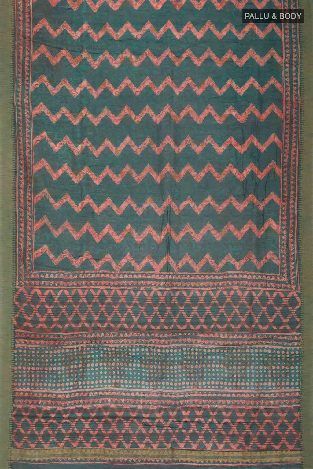 Green Chanderi Silk Cotton Saree