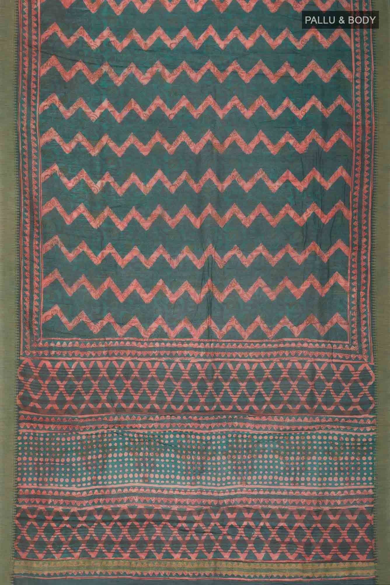Green Chanderi Silk Cotton Saree