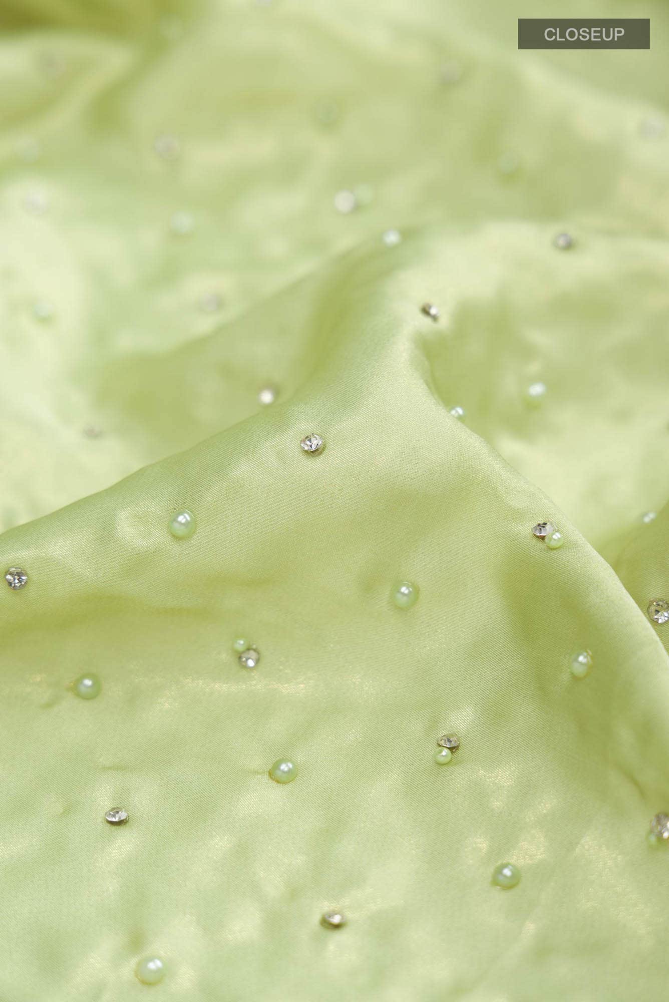 Green Blended Georgette Saree