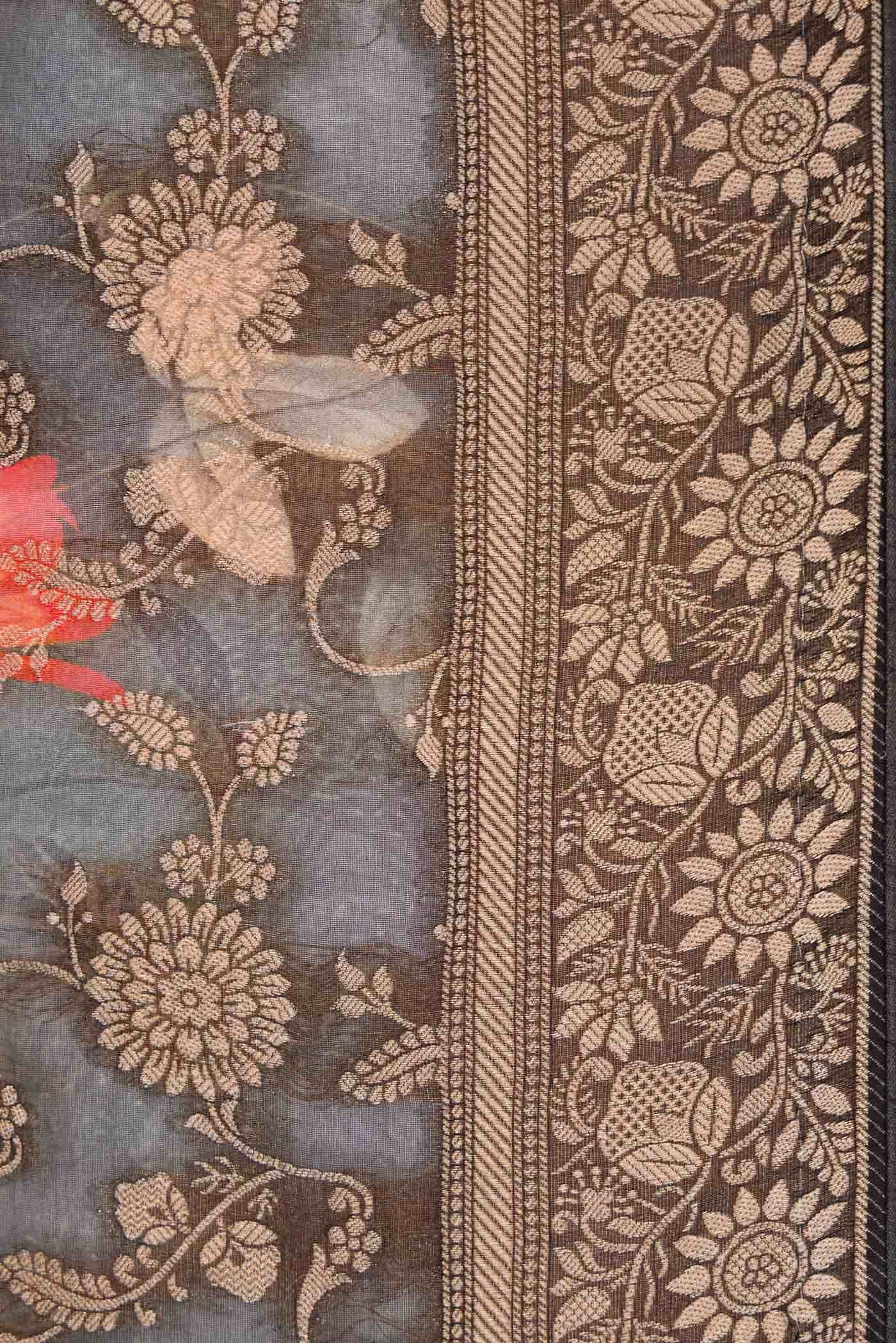 Black Dual Tone Banarasi Georgette Saree