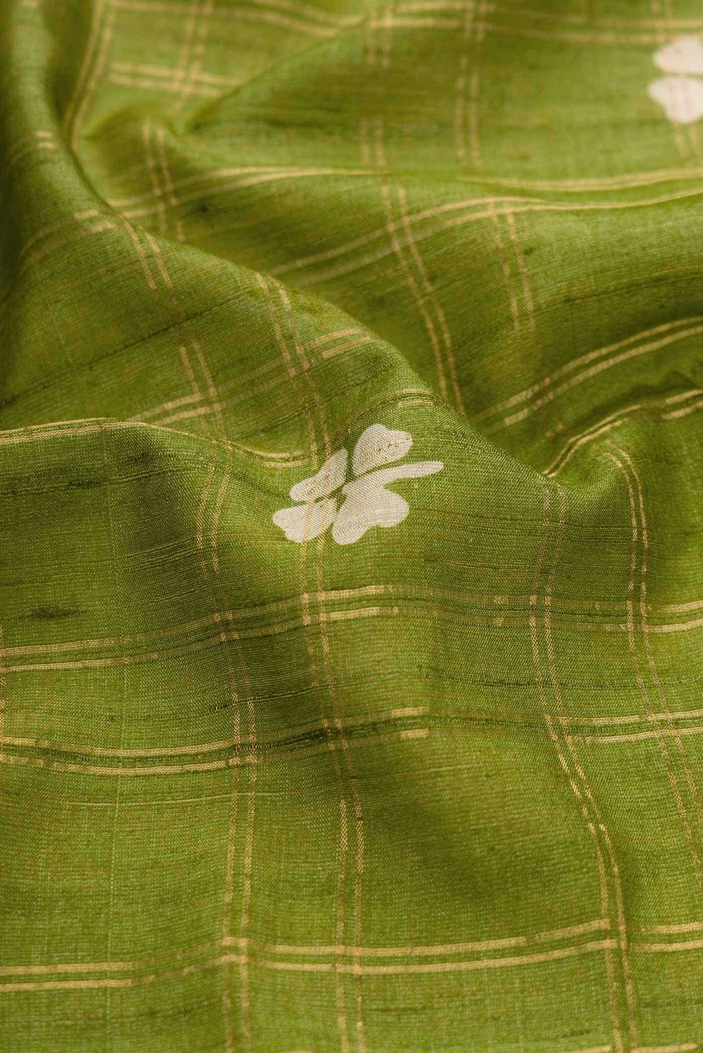 Mehandi Green Dual Tone Tussar Silk Saree