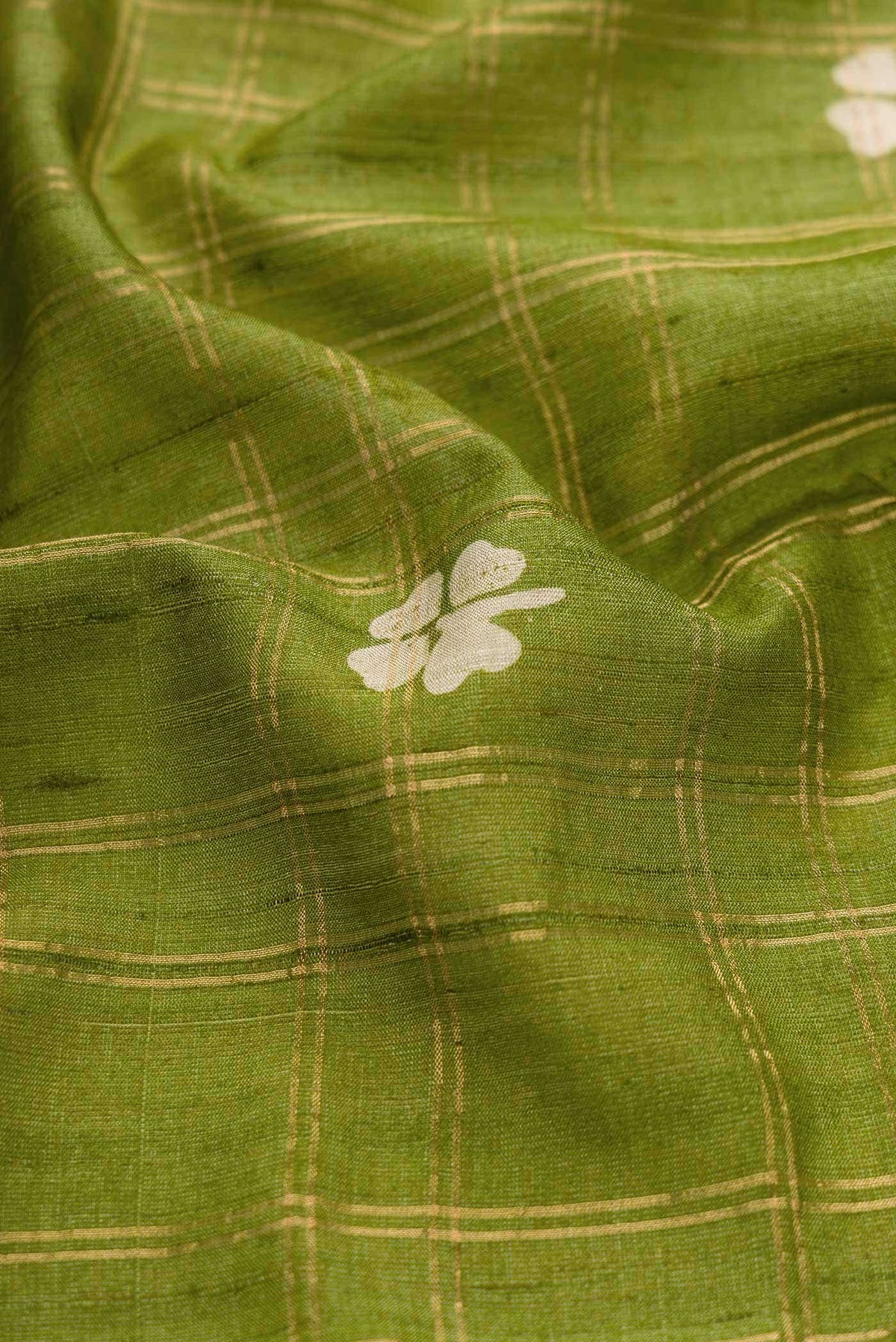 Mehandi Green Tussar Silk Saree