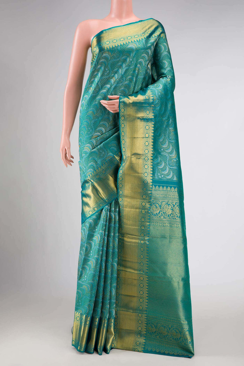 Green Dual Tone Kanchipuram Silk Saree