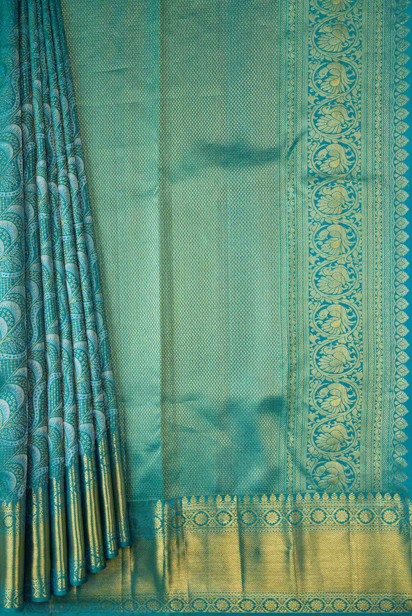 Green Dual Tone Kanchipuram Silk Saree