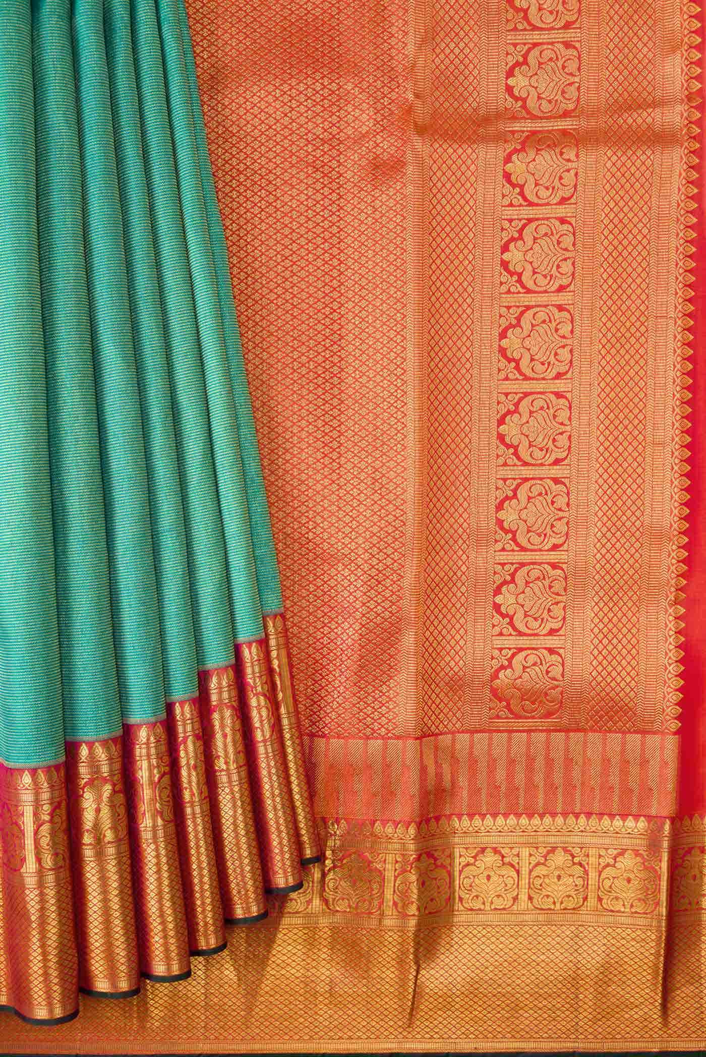 Green Dual Tone Kanchipuram Silk Saree